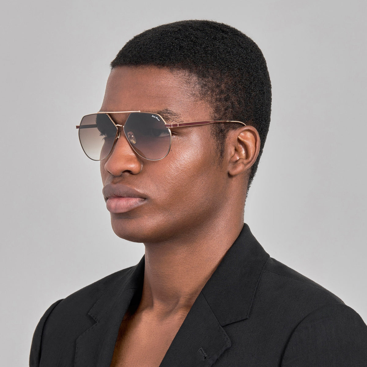 Nana Sunglasses in 22K Gold and Mocha - LINDA FARROW-Sunglasses-