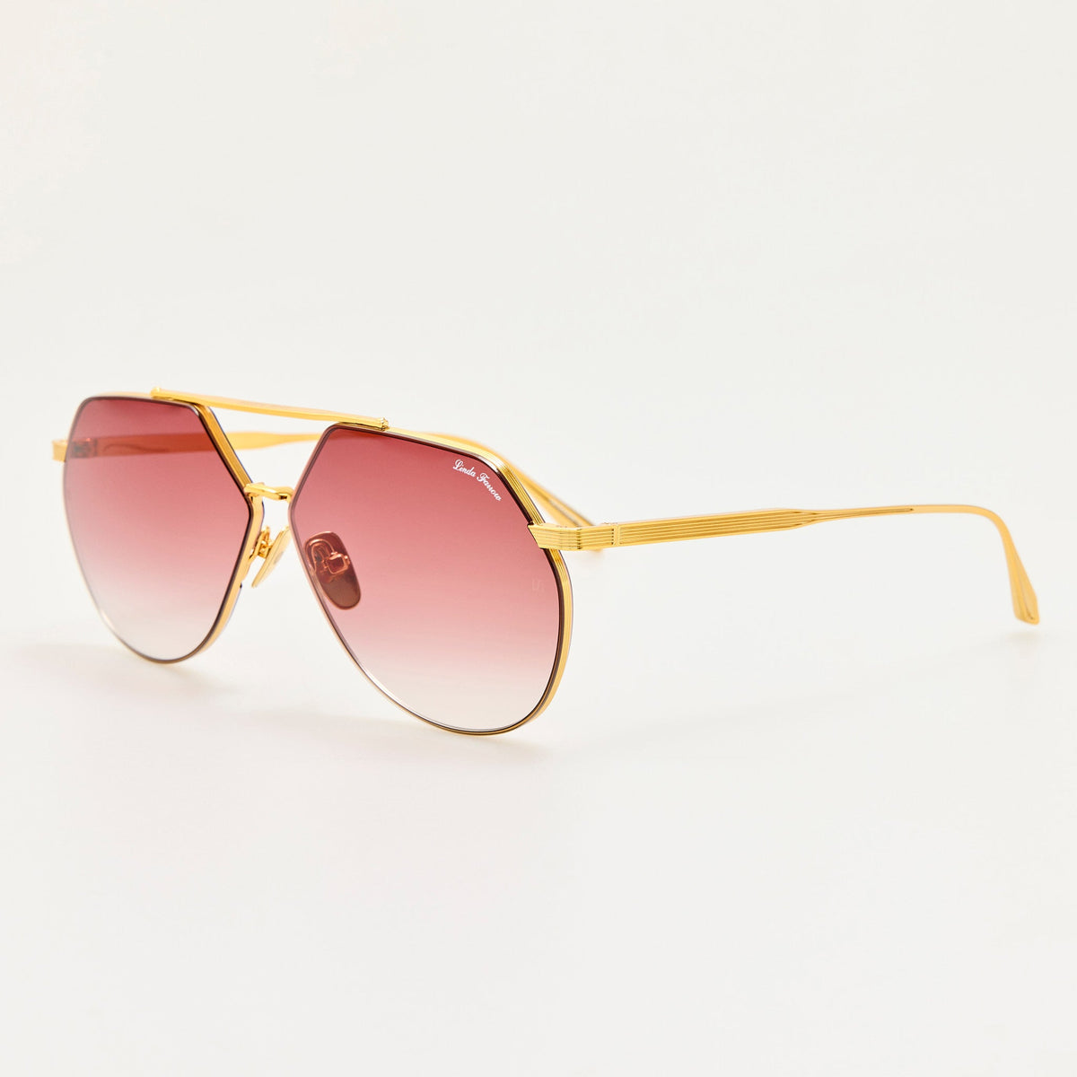Nana Sunglasses in 22K Gold and Red - LINDA FARROW-Sunglasses-