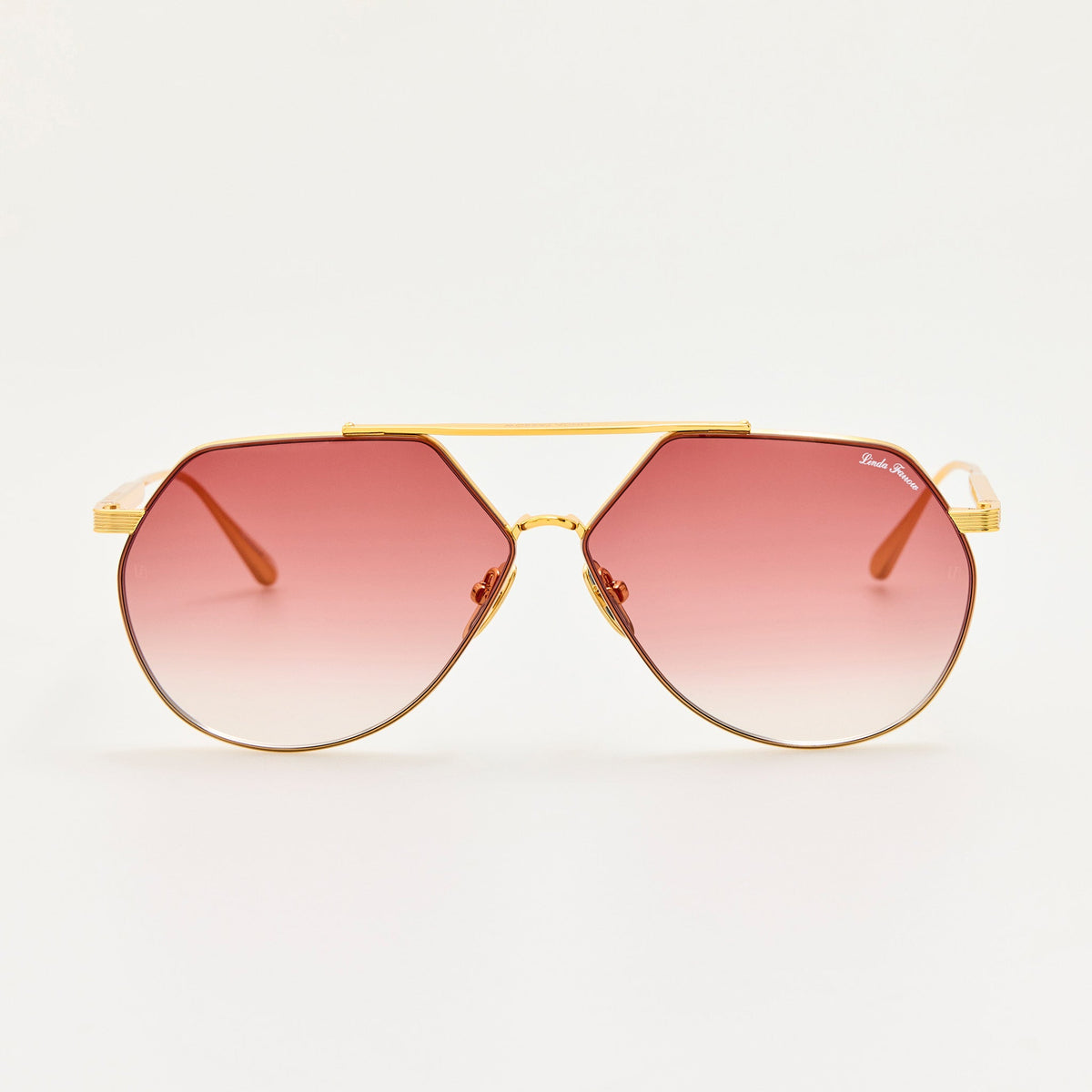 Nana Sunglasses in 22K Gold and Red - LINDA FARROW-Sunglasses-