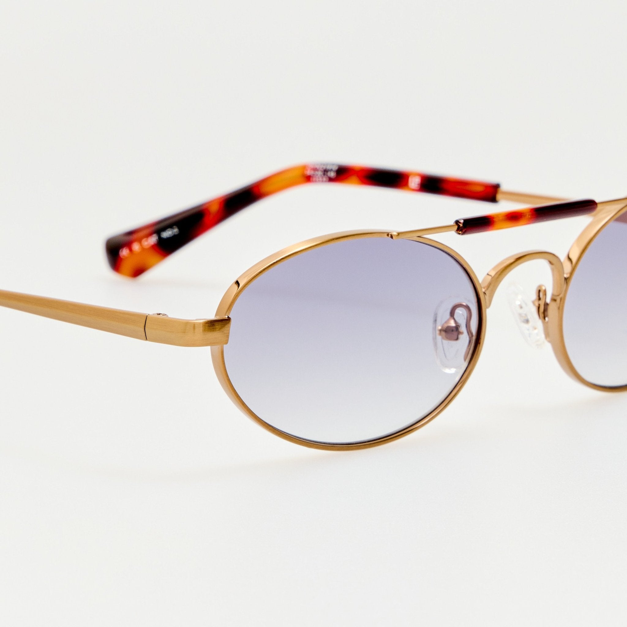 Oval Sunglasses in Gold and Tortoiseshell - LINDA FARROW-Sunglasses-