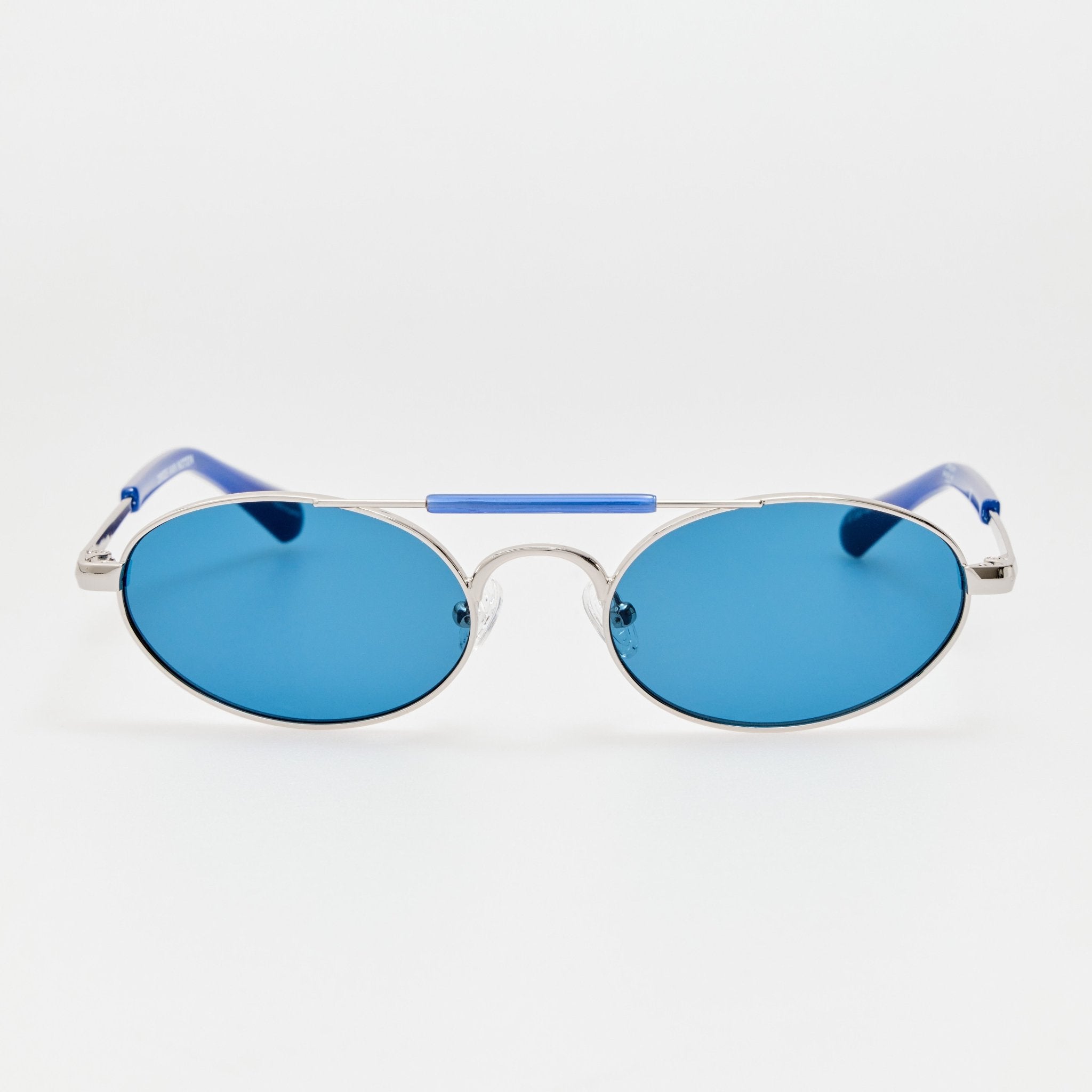 Oval Sunglasses in Navy - LINDA FARROW-Sunglasses-