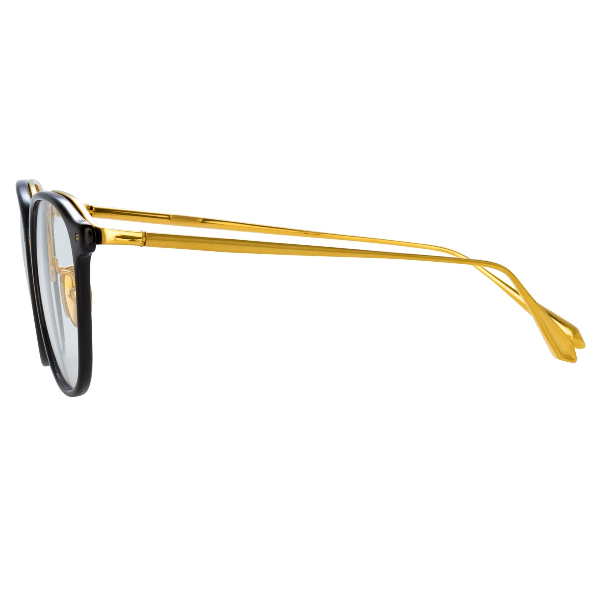 Park Optical in Black and 22K Yellow Gold - LINDA FARROW - Optical Frame - 