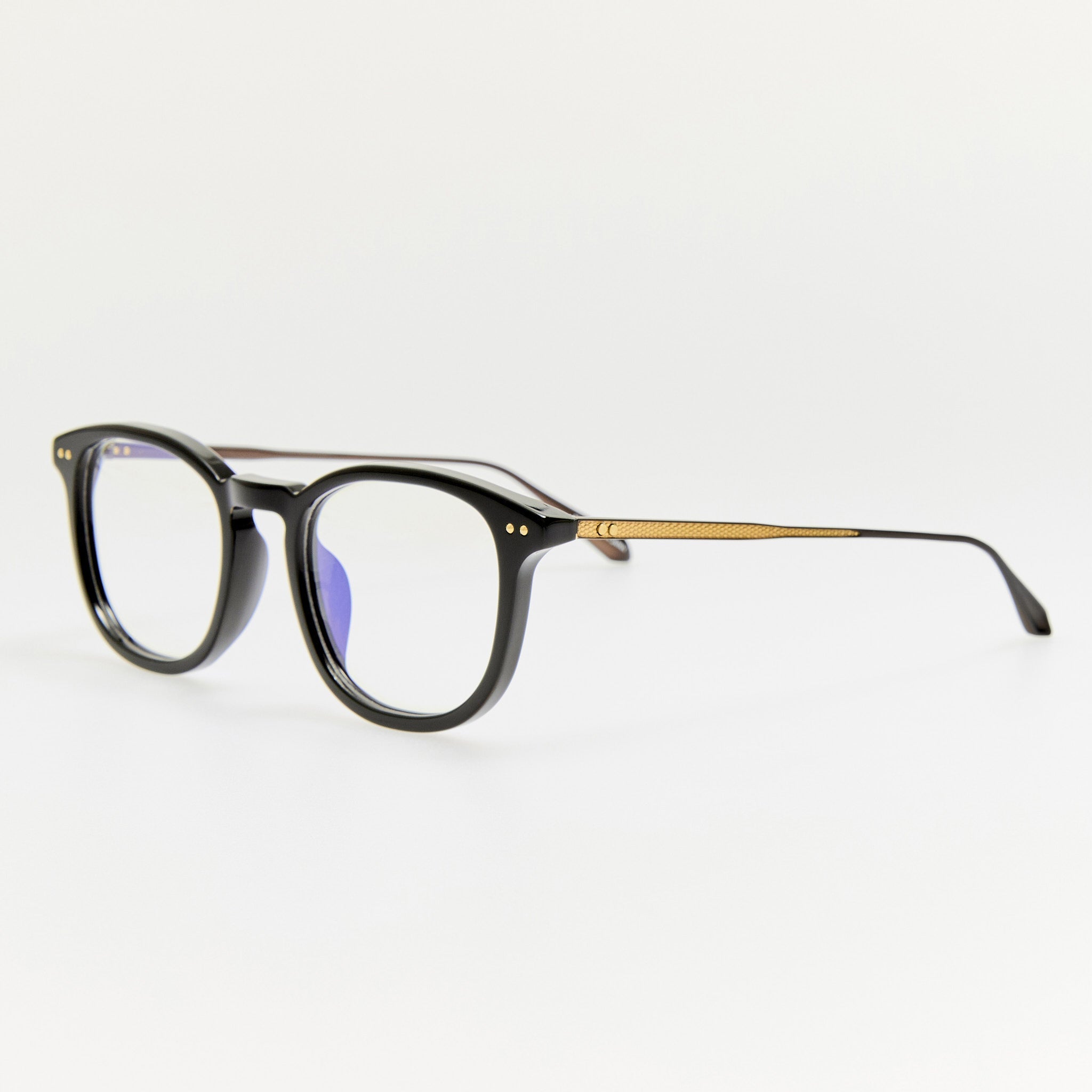 Pax Optical in Matt Nickel and Black - LINDA FARROW - Optical Frame - 