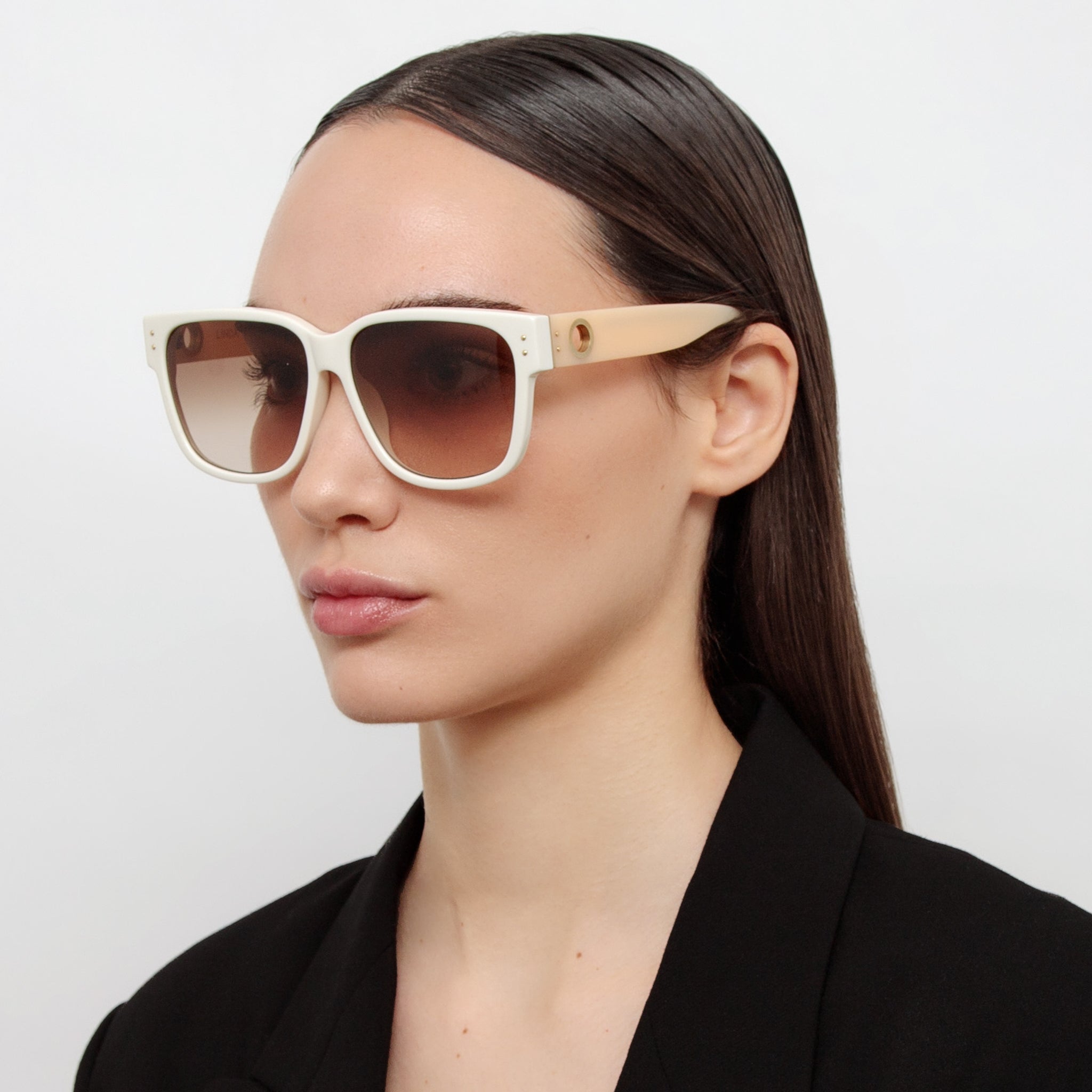Perry Sunglasses in White - LINDA FARROW - Sunglasses - 