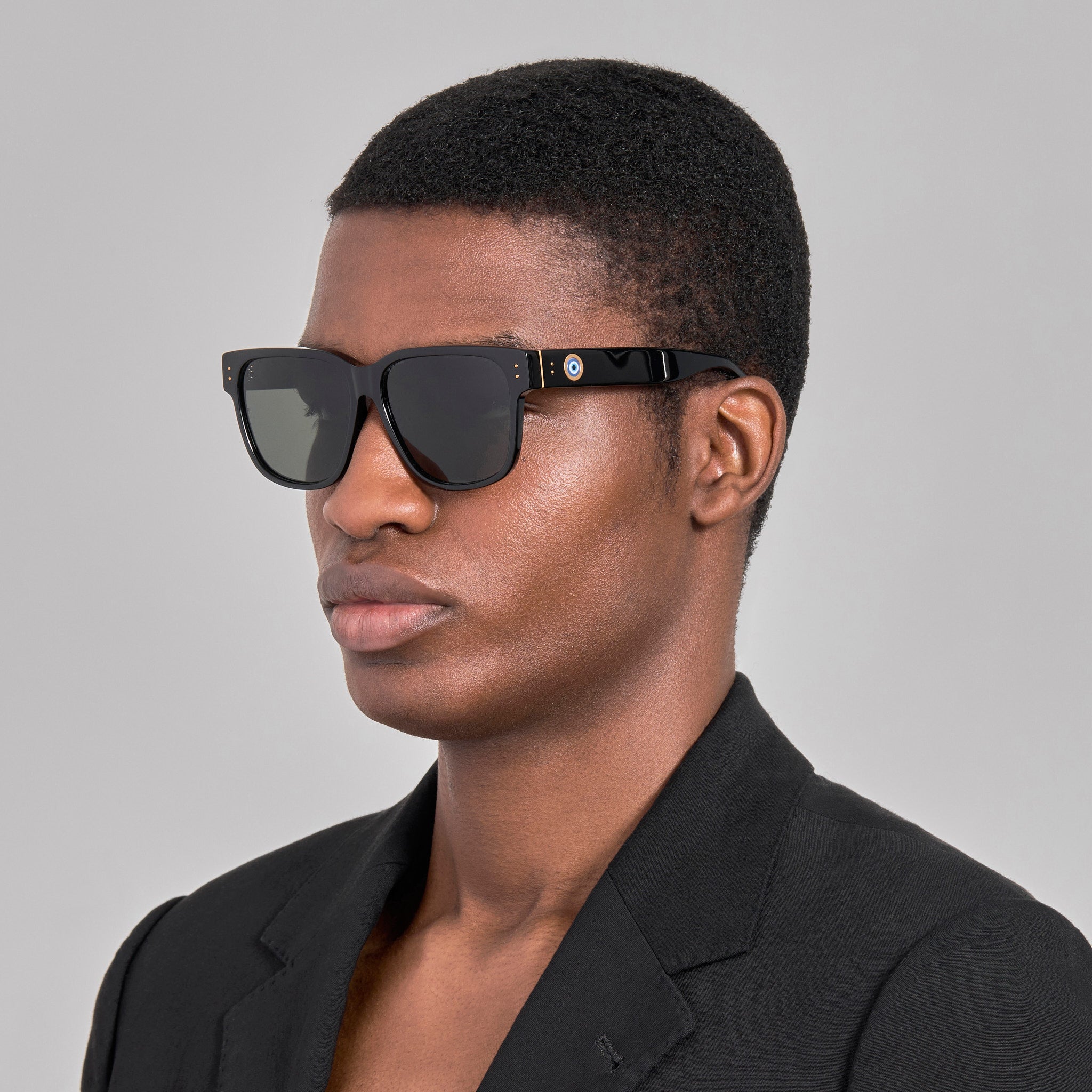 Perry Talisman Sunglasses in Black - LINDA FARROW-Sunglasses-