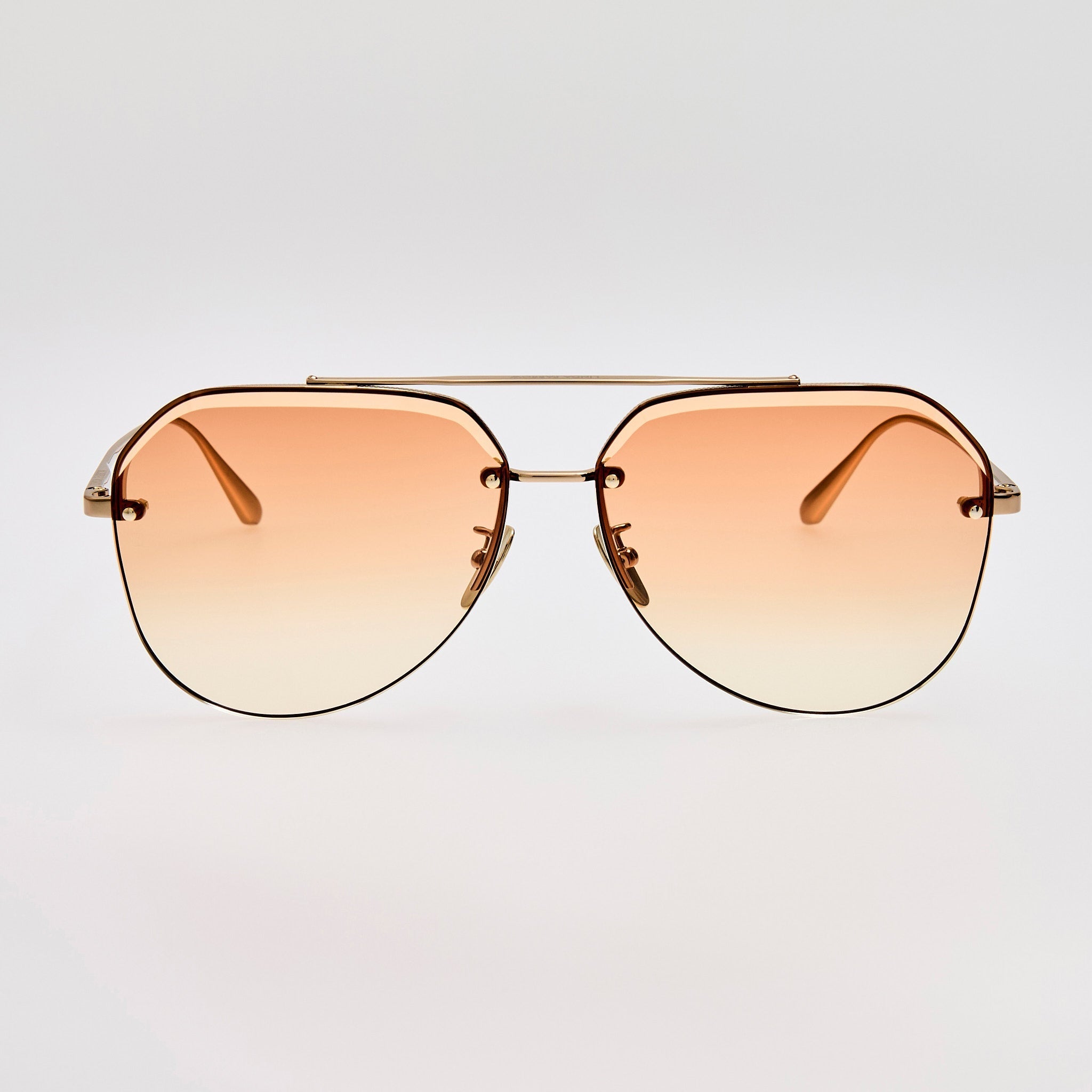 Quynh Sunglasses in 22K Gold and Camel - LINDA FARROW - Sunglasses - 