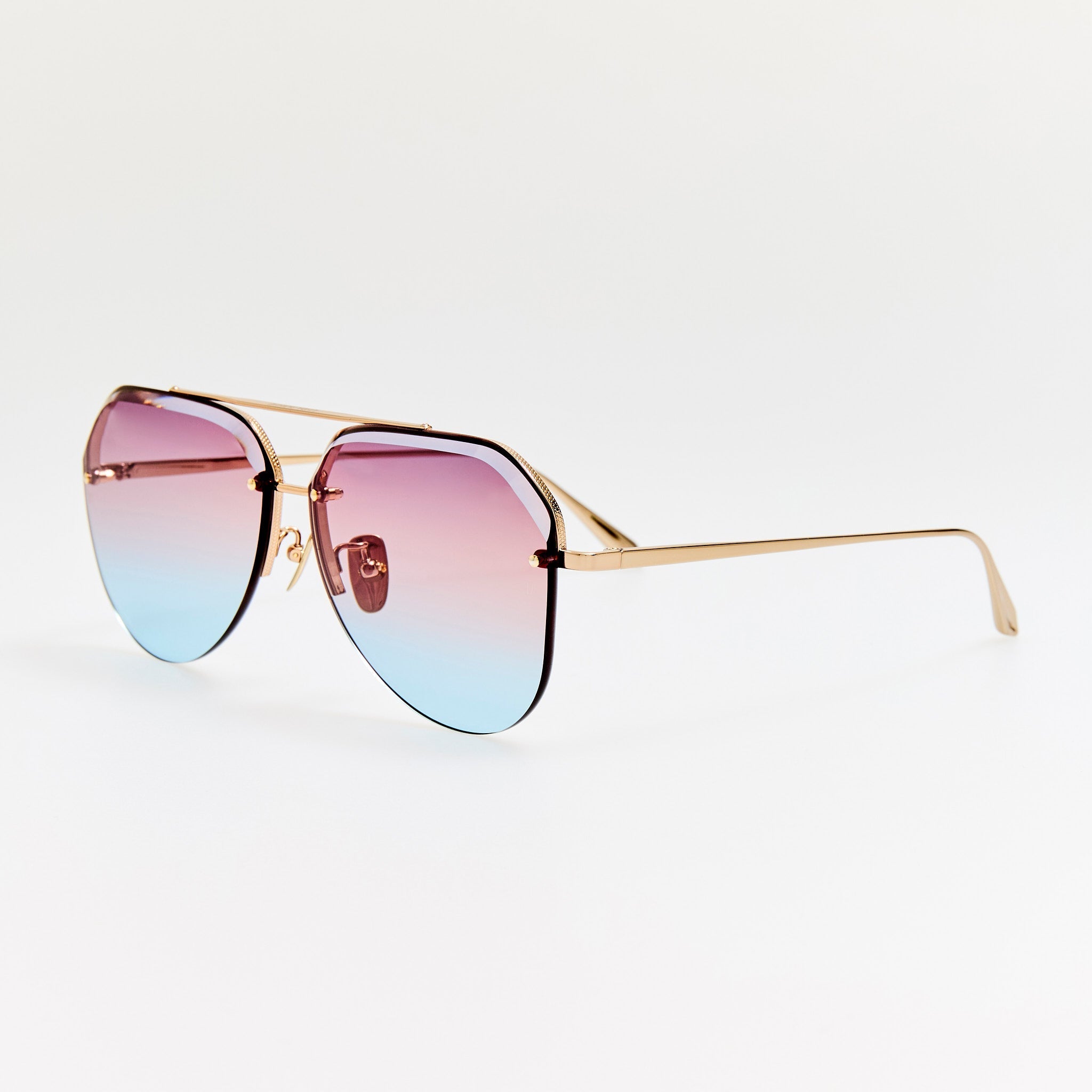 Quynh Sunglasses in 22K Gold and Dusk - LINDA FARROW - Sunglasses - 