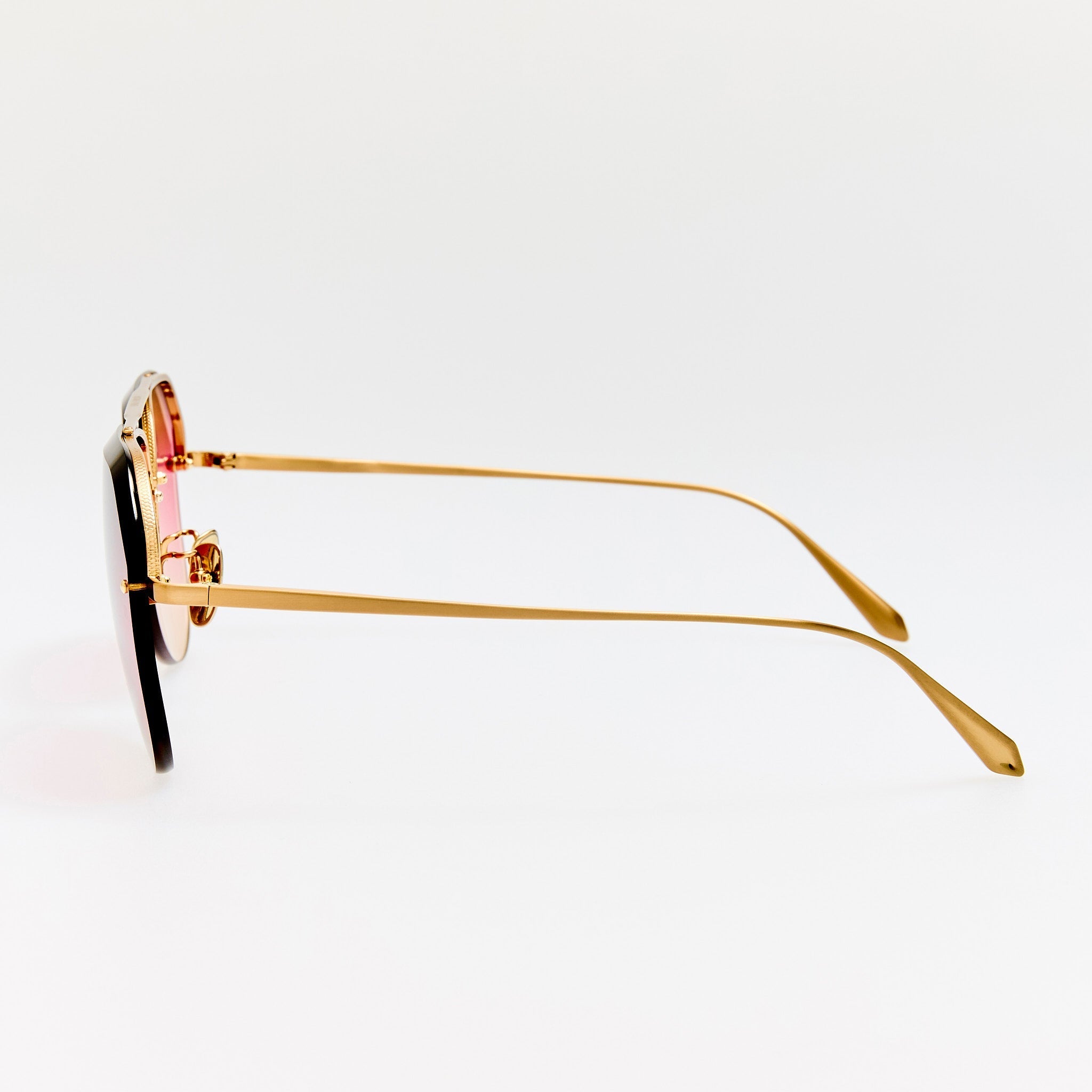 Quynh Sunglasses in Matt Champagne and Pink - LINDA FARROW - Sunglasses - 