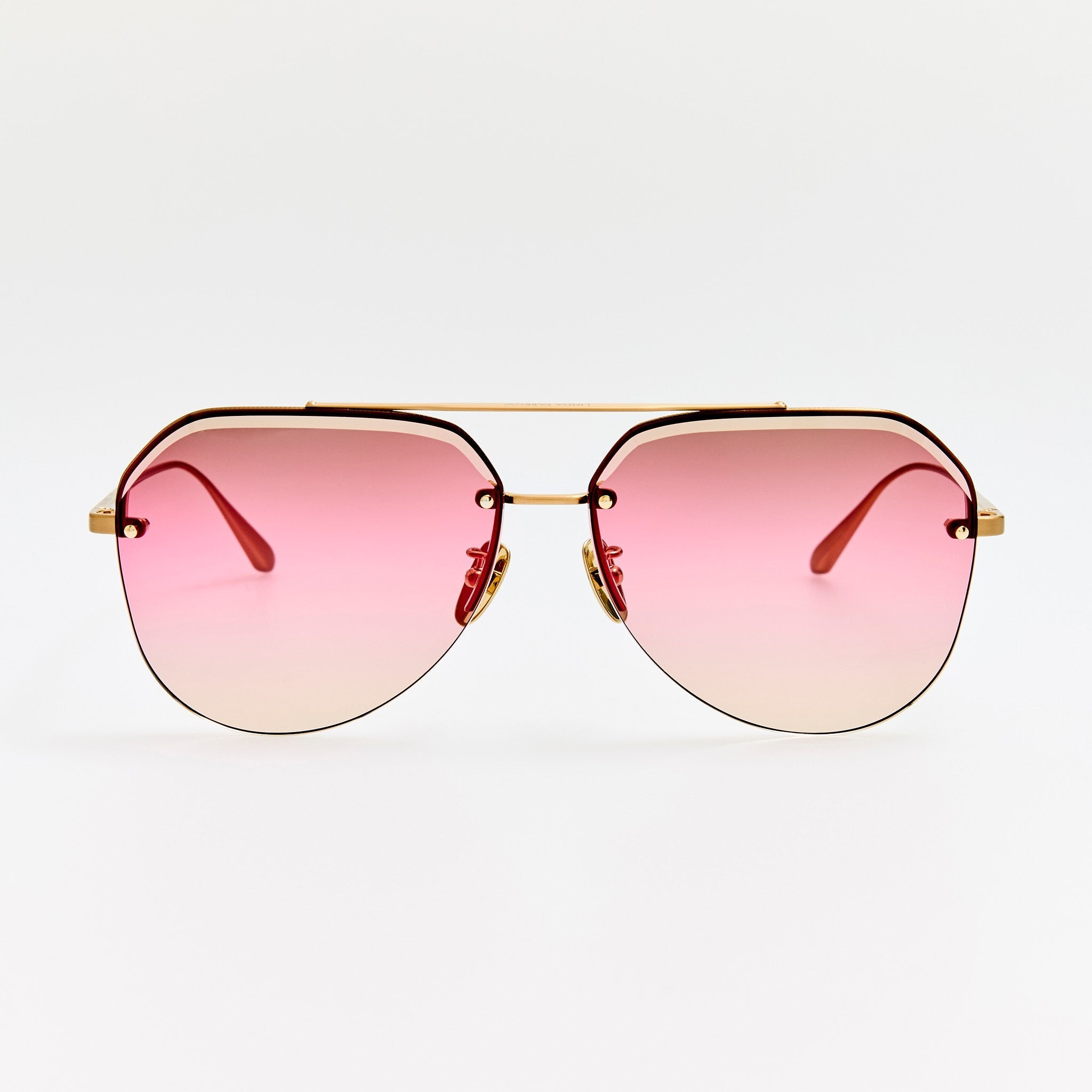 Quynh Sunglasses in Matt Champagne and Pink - LINDA FARROW - Sunglasses - 