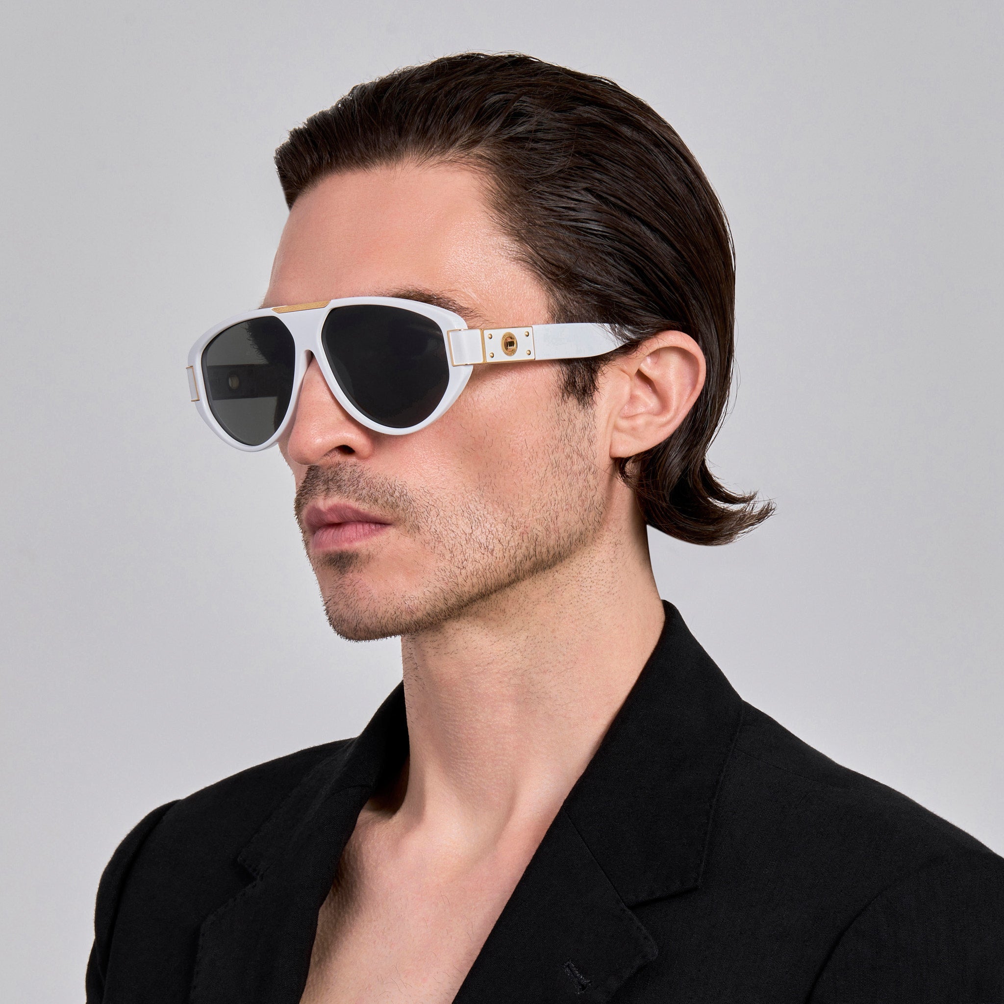 Rowan Sunglasses in White - LINDA FARROW - Sunglasses - 