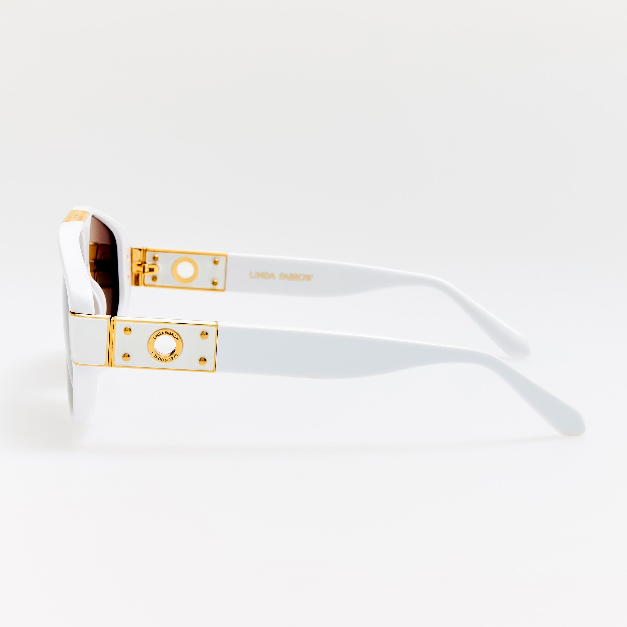 Rowan Sunglasses in White - LINDA FARROW - Sunglasses - 