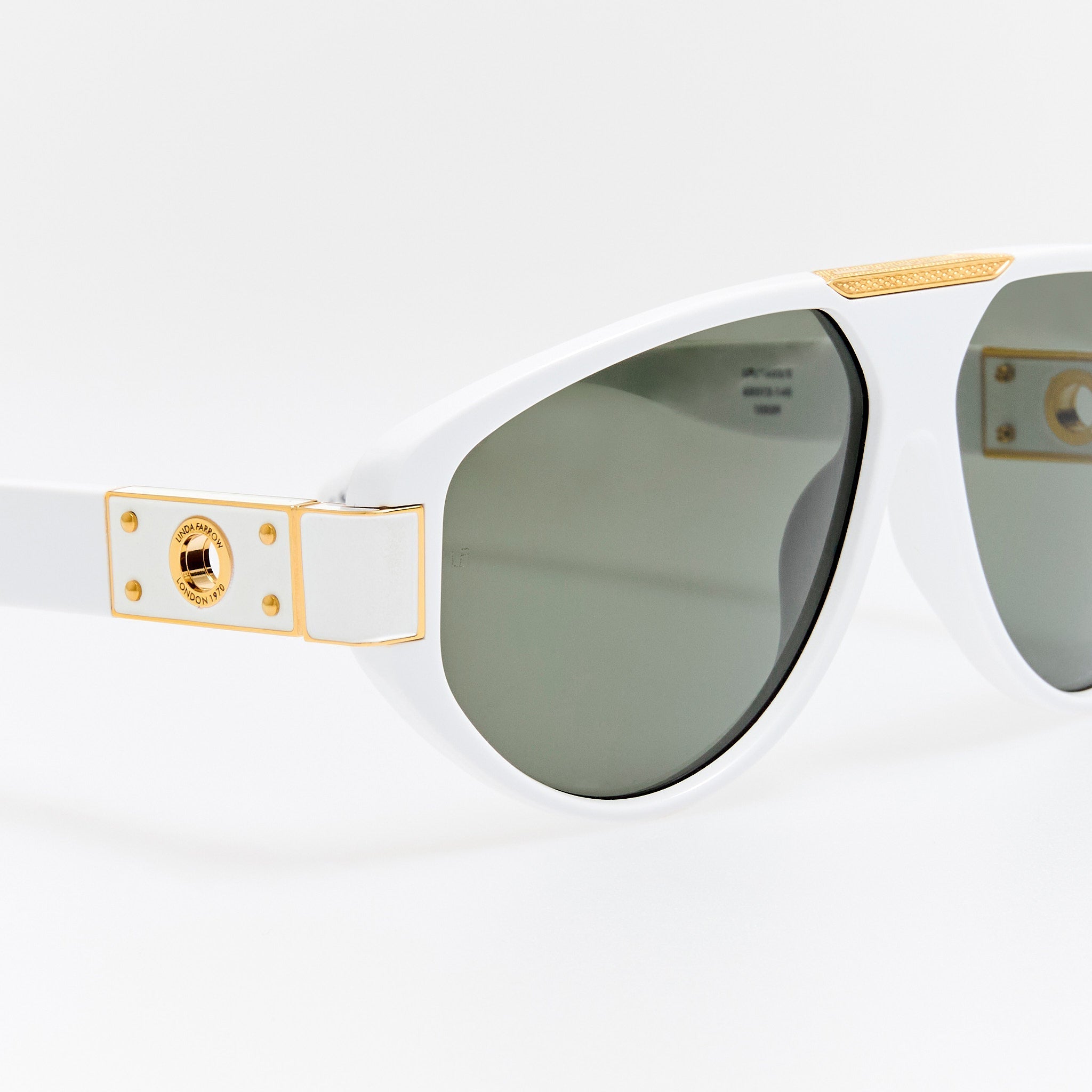 Rowan Sunglasses in White - LINDA FARROW - Sunglasses - 