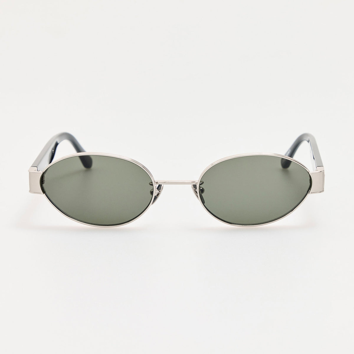 Sadie Sunglsses in 22K White Gold and Grey - LINDA FARROW-Sunglasses-