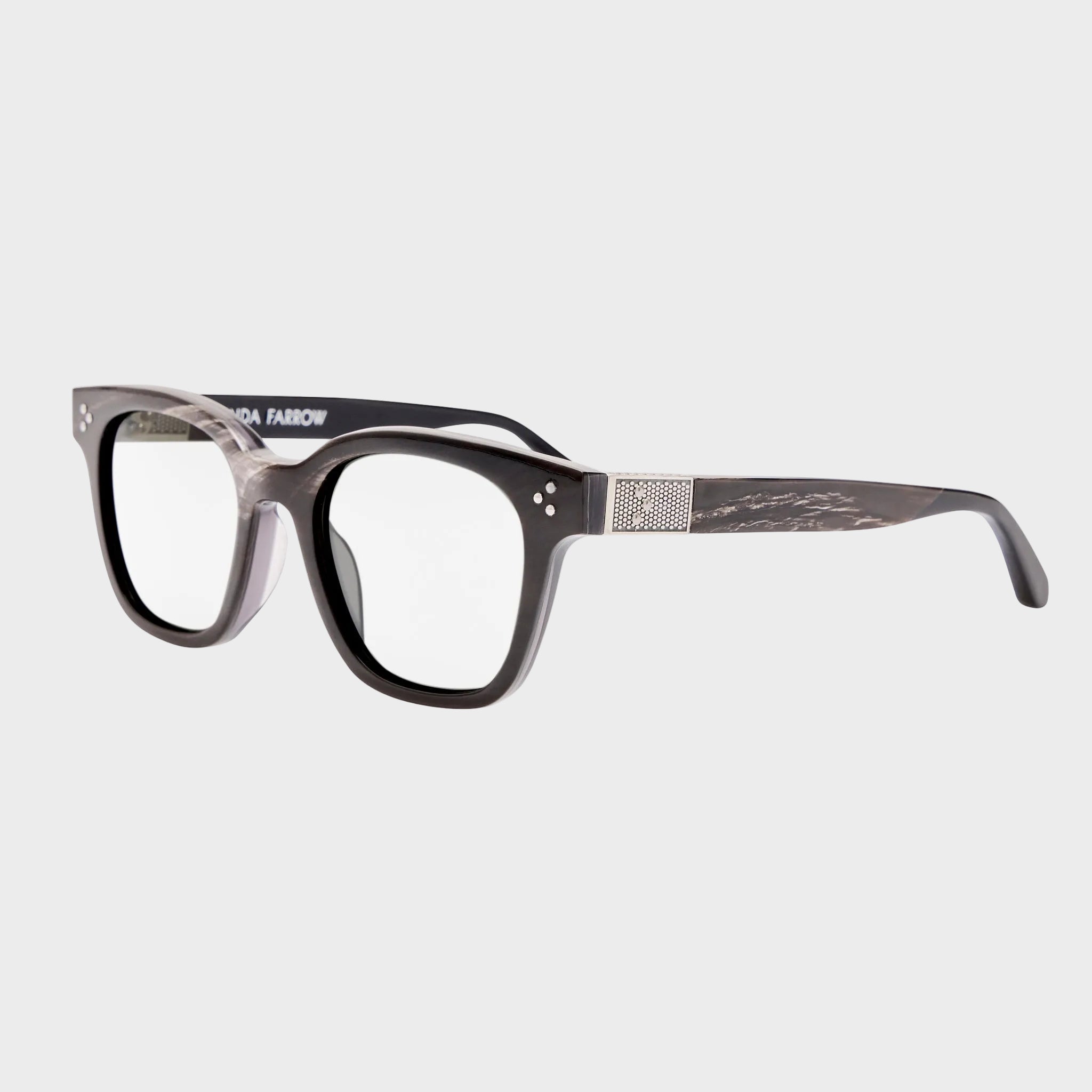 Sanchez Optical in Buffalo Horn and 925 Sterling Silver - LINDA FARROW-Optical Frame-