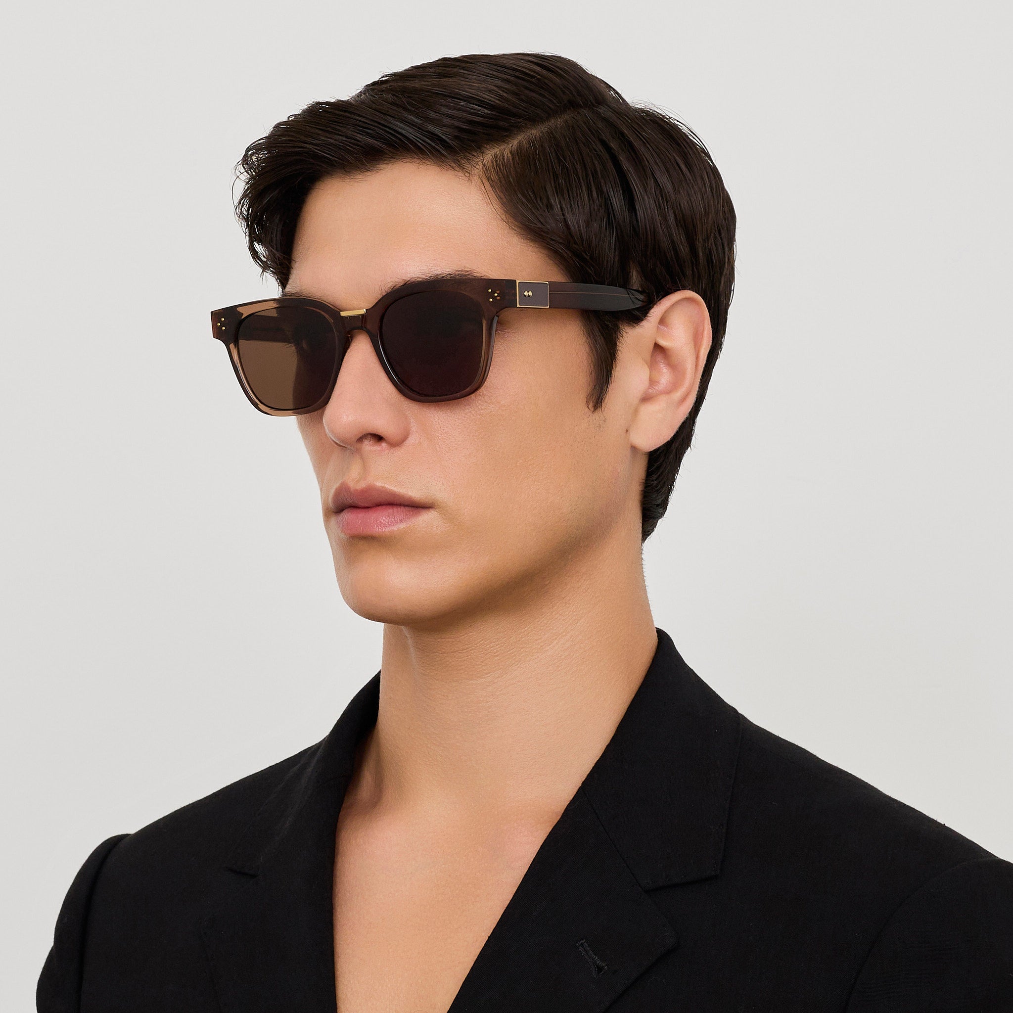 Sanchez Sunglasses in 22K Gold and Brown - LINDA FARROW - Sunglasses - 