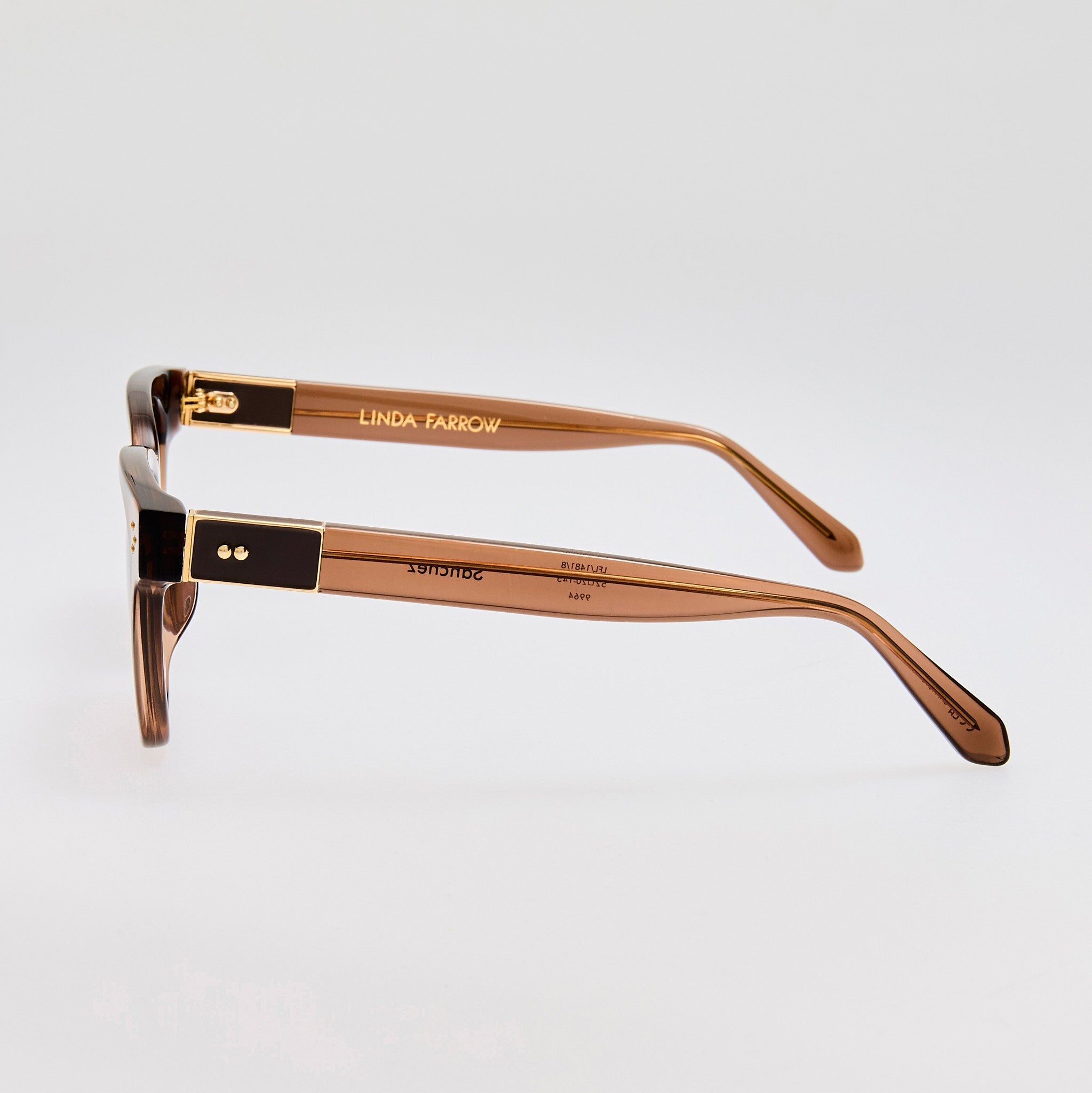 Sanchez Sunglasses in 22K Gold and Brown - LINDA FARROW - Sunglasses - 