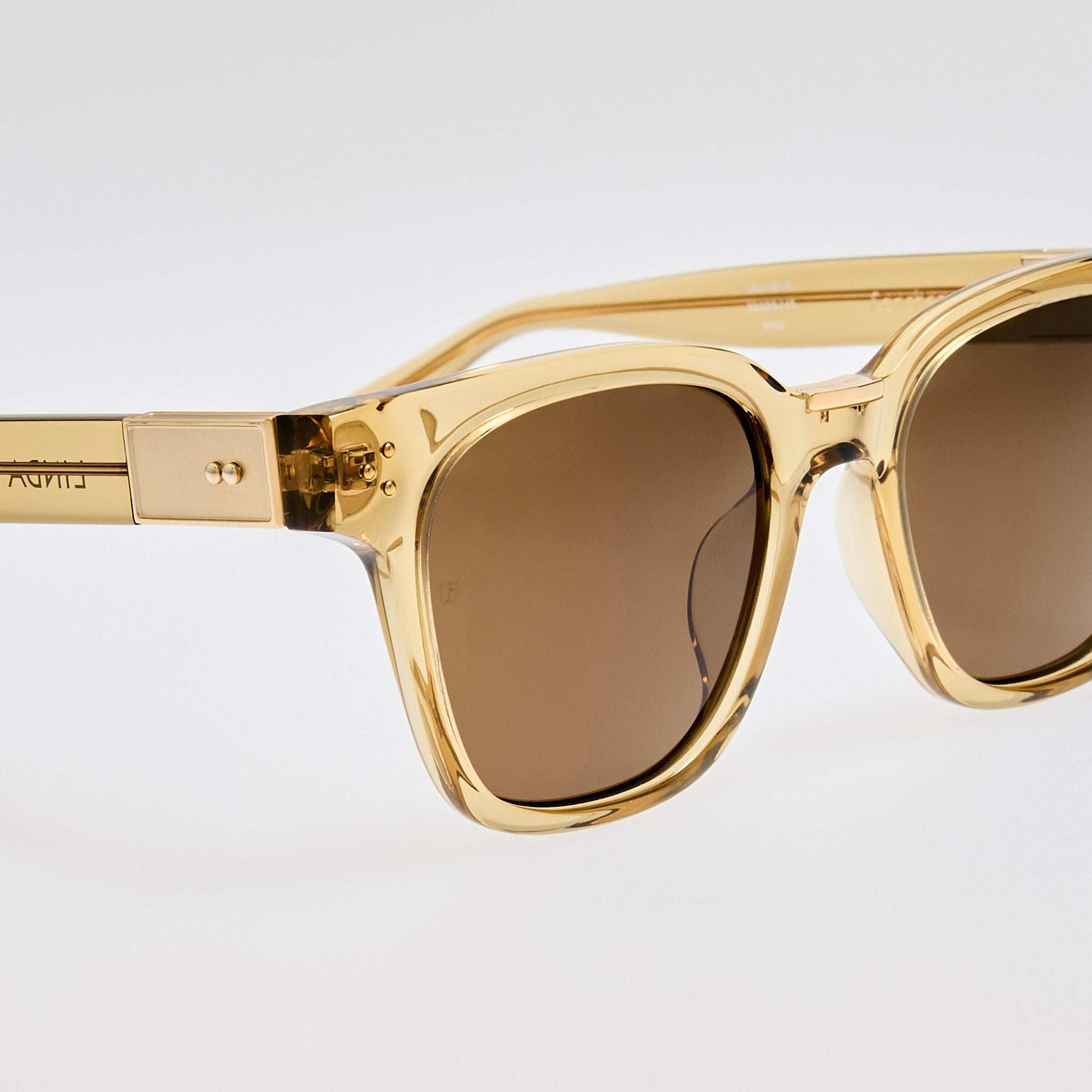 Sanchez Sunglasses in 22K Gold and Khaki - LINDA FARROW - Sunglasses - 