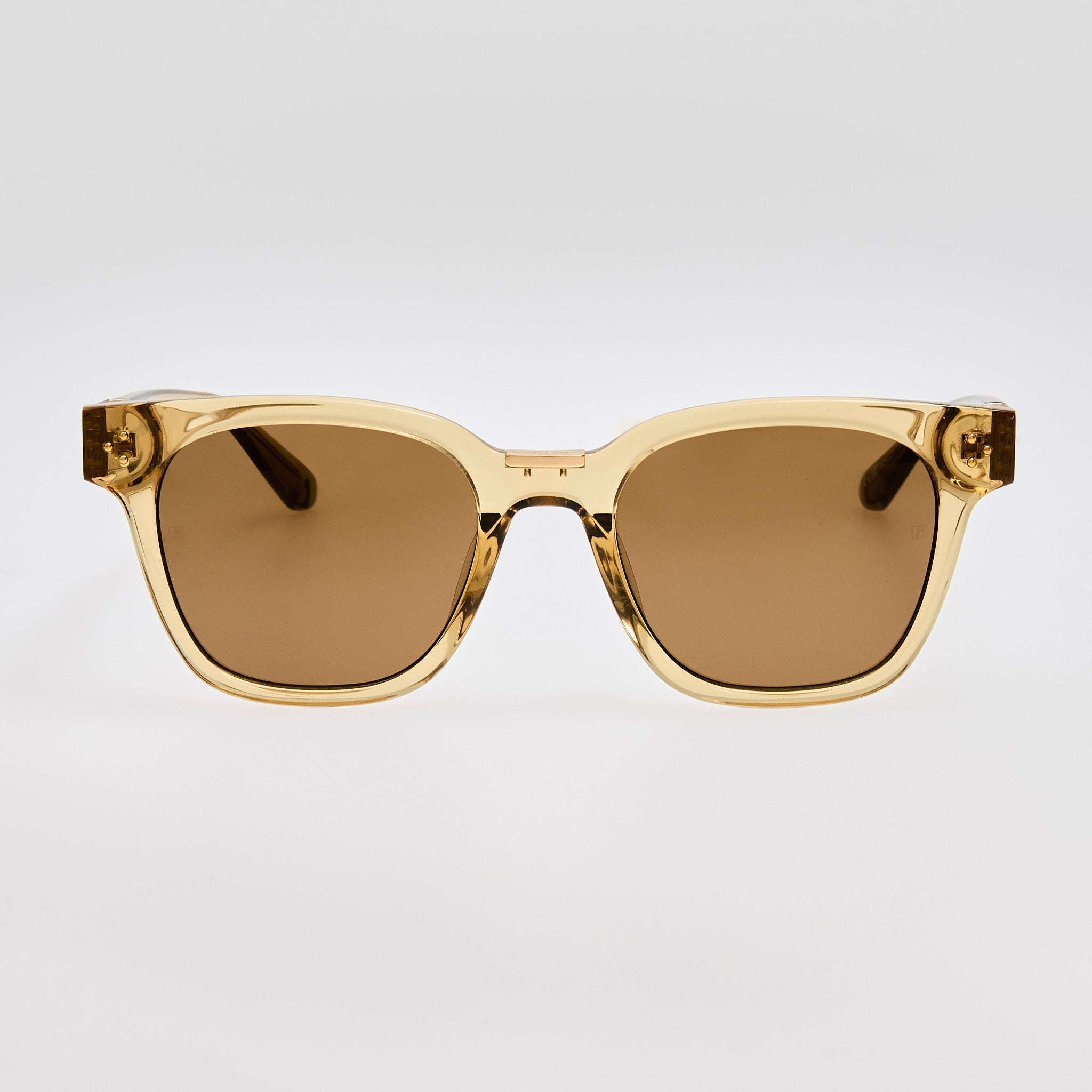 Sanchez Sunglasses in 22K Gold and Khaki - LINDA FARROW - Sunglasses - 