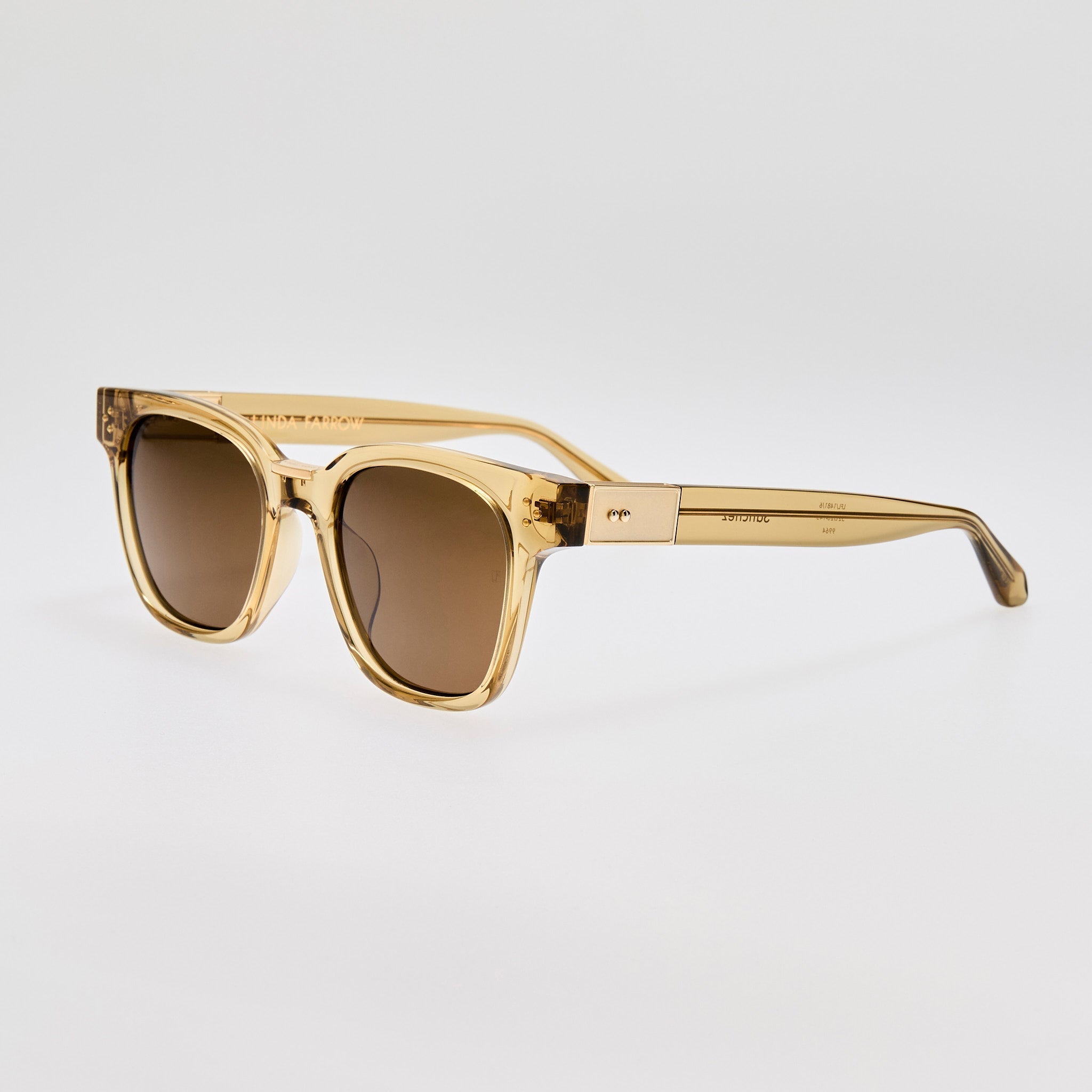Sanchez Sunglasses in 22K Gold and Khaki - LINDA FARROW - Sunglasses - 