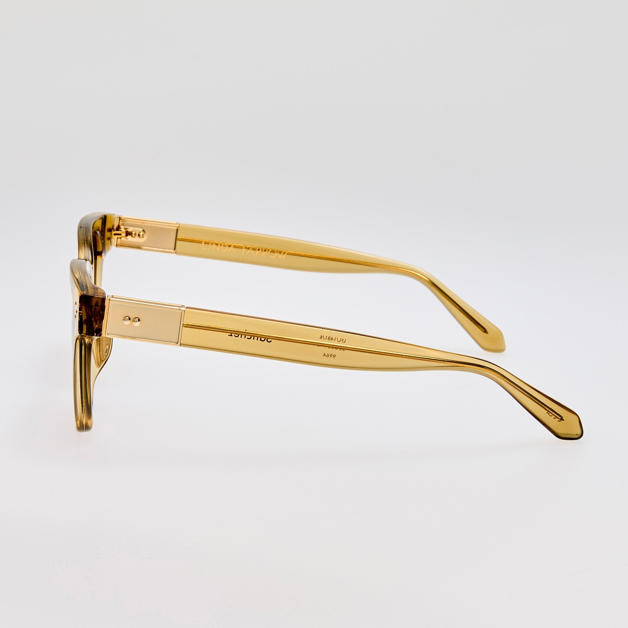 Sanchez Sunglasses in 22K Gold and Khaki - LINDA FARROW - Sunglasses - 