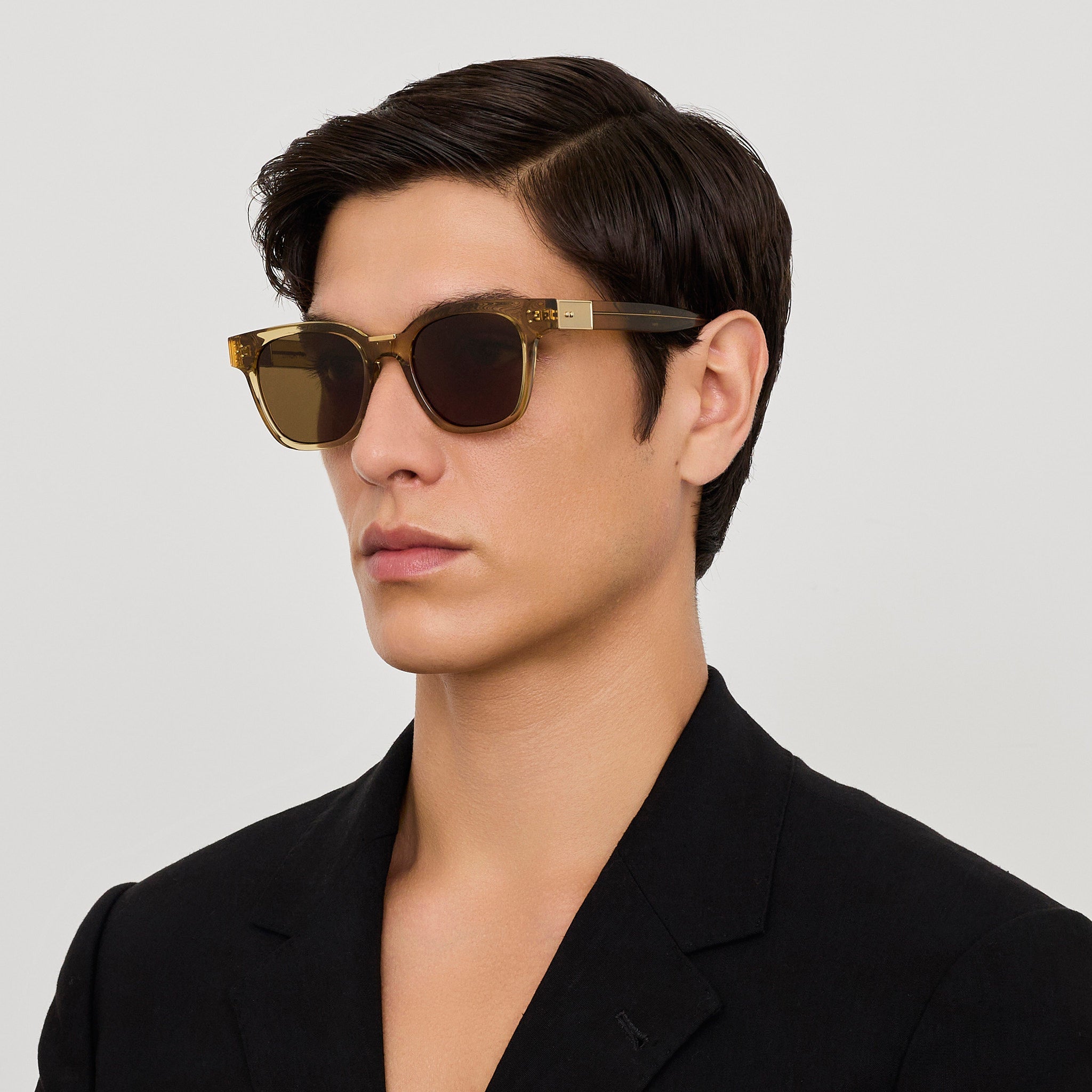 Sanchez Sunglasses in 22K Gold and Khaki - LINDA FARROW - Sunglasses - 