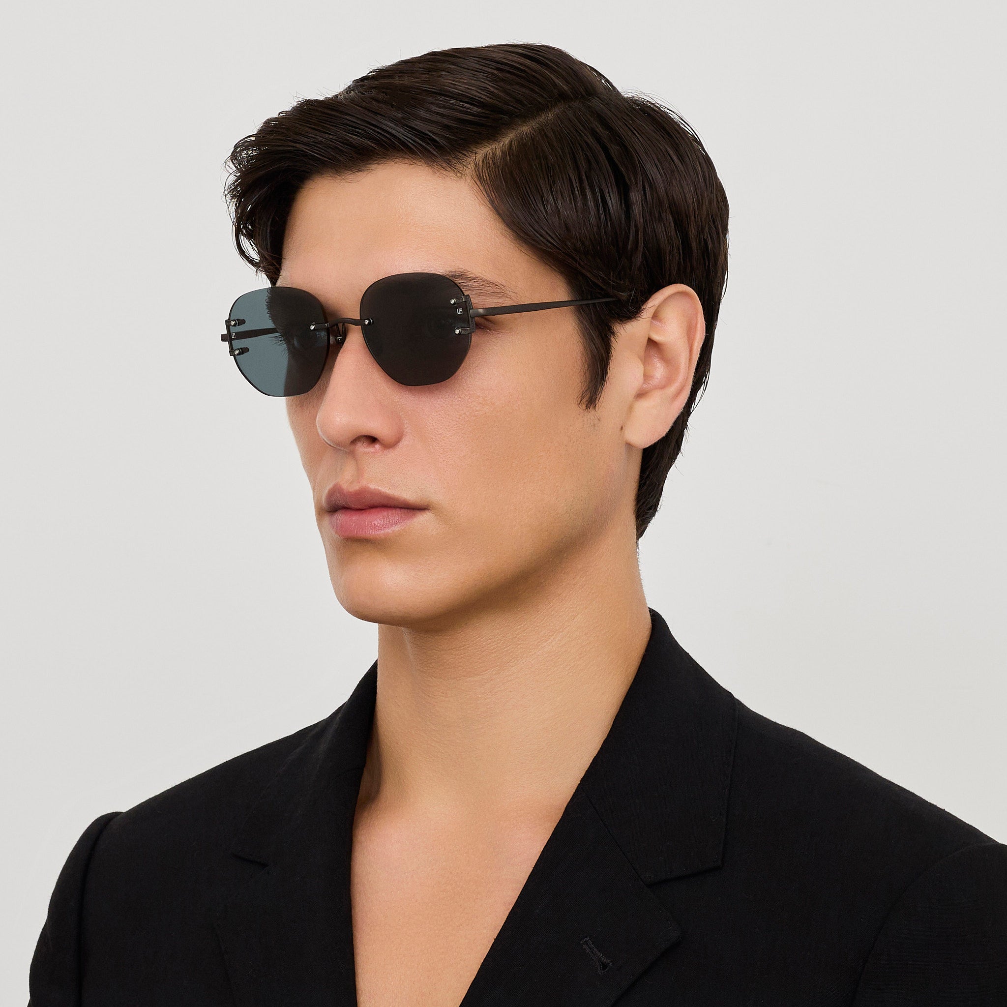 Sandor Sunglasses in Matt Black Nickel - LINDA FARROW - Sunglasses - 