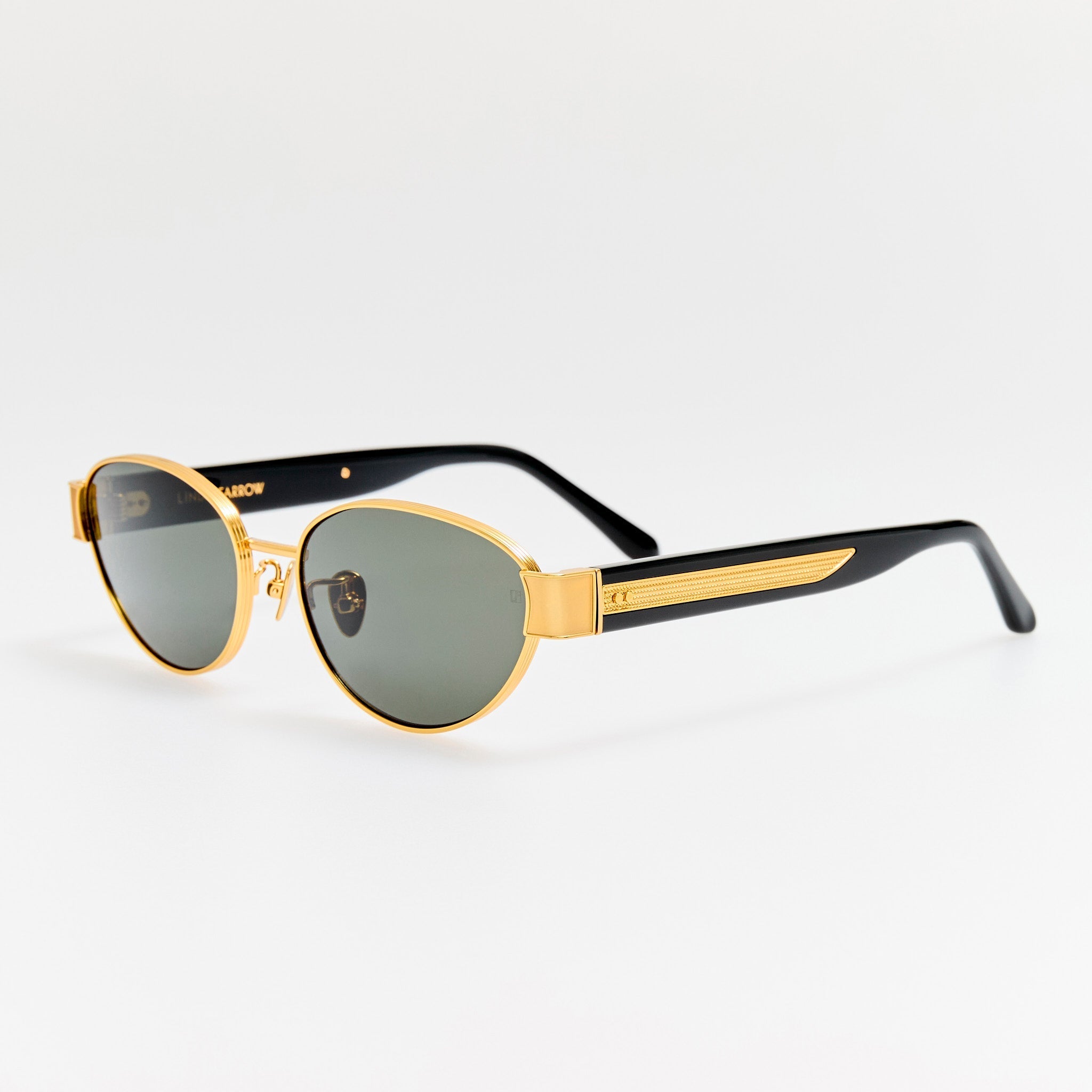 Sheri Sunglasses in 22K Gold and Black - LINDA FARROW - Sunglasses - 