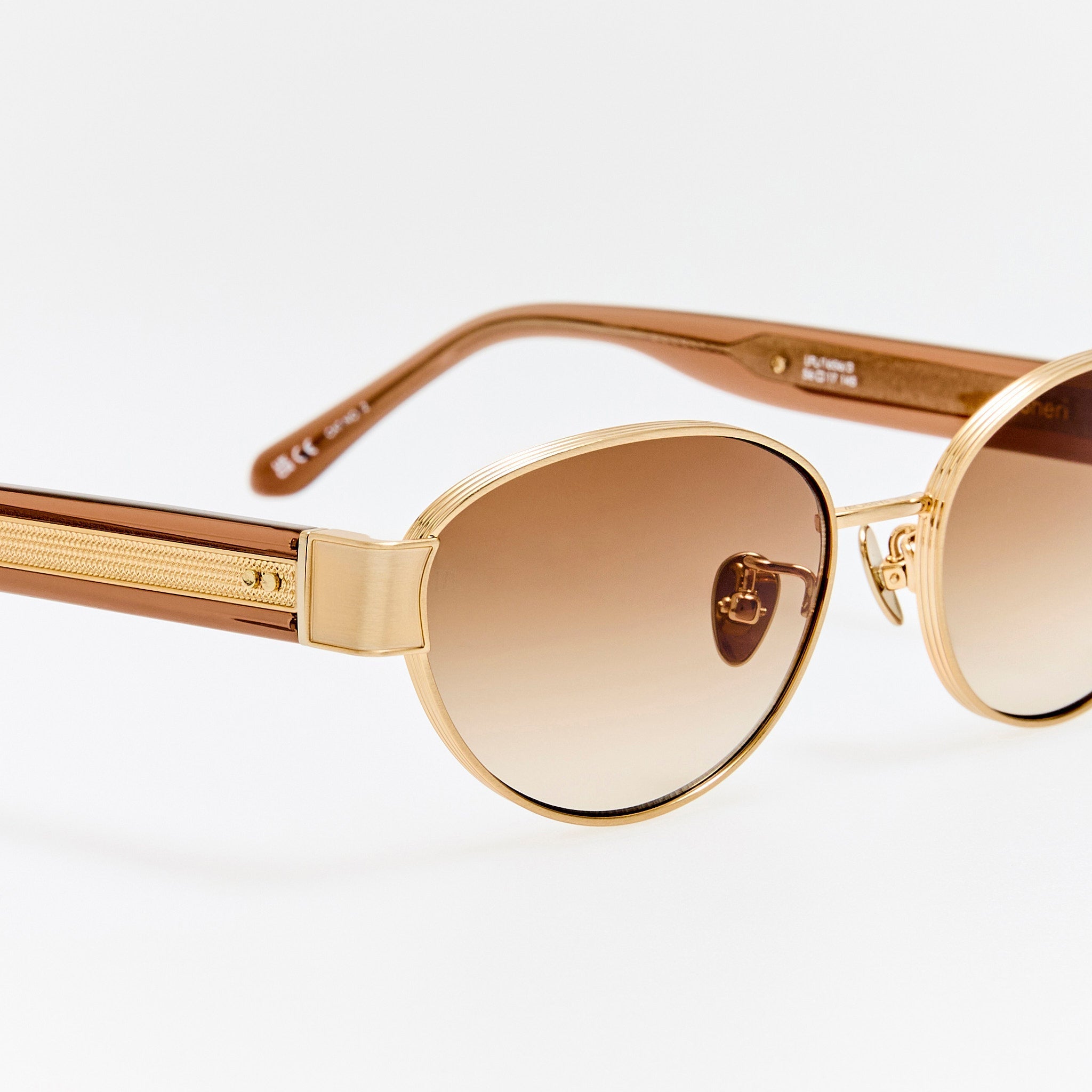 Sheri Sunglasses in Matt Champagne and Mocha - LINDA FARROW - Sunglasses - 