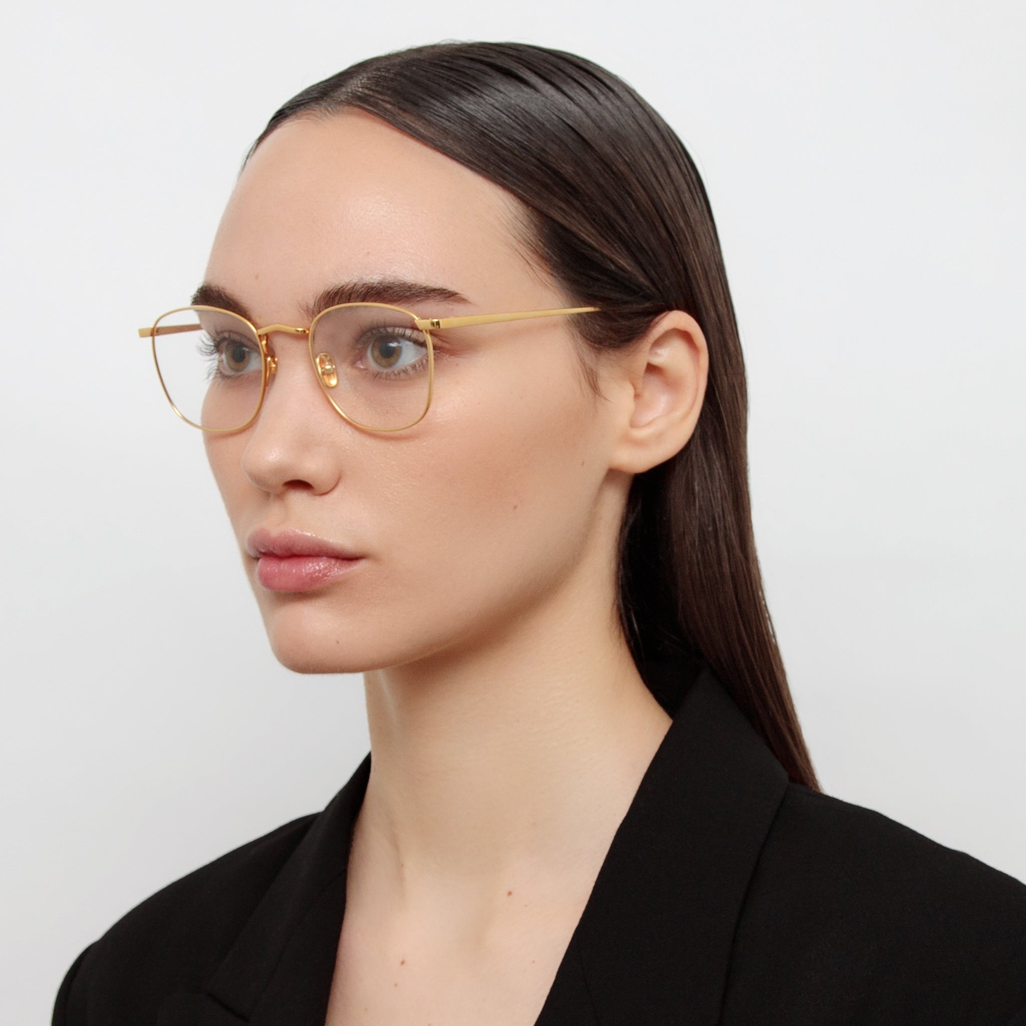 Simon Square Optical in 22K Gold - LINDA FARROW - Optical Frame - 