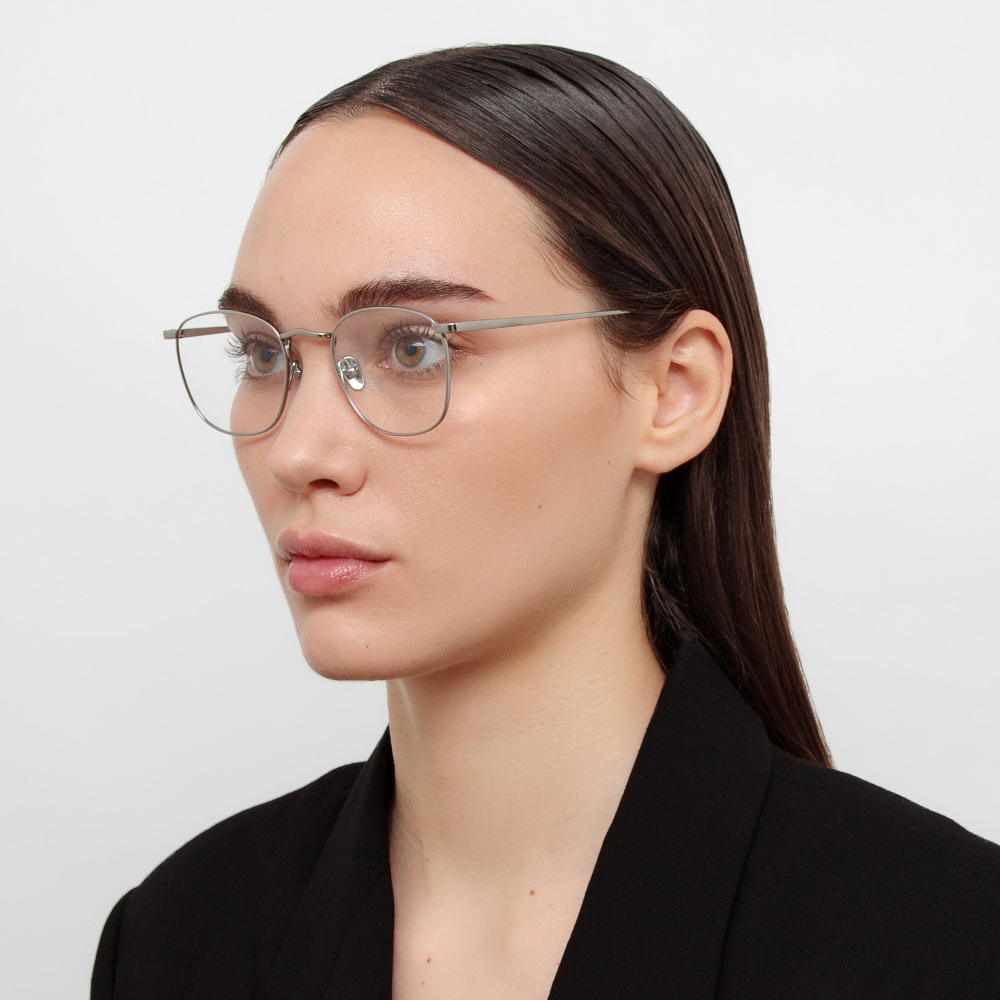 Simon Square Optical in 22K White Gold - LINDA FARROW - Optical Frame - 