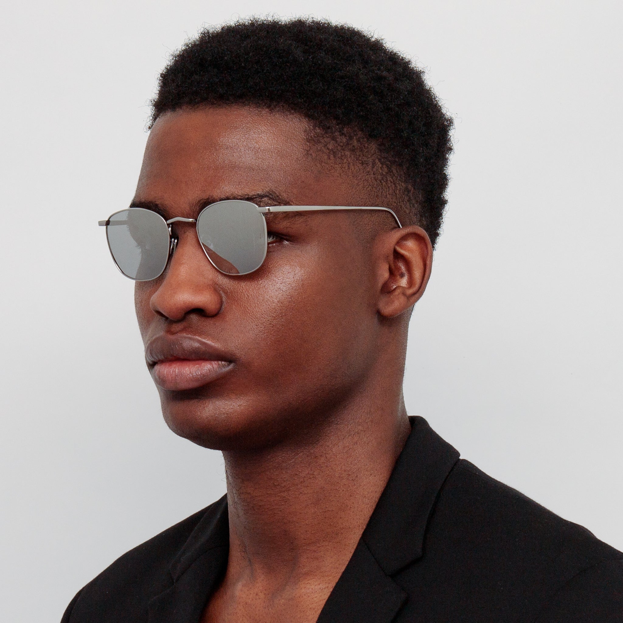 Simon Square Sunglasses in 22K White Gold and Platinum - LINDA FARROW - Sunglasses - 