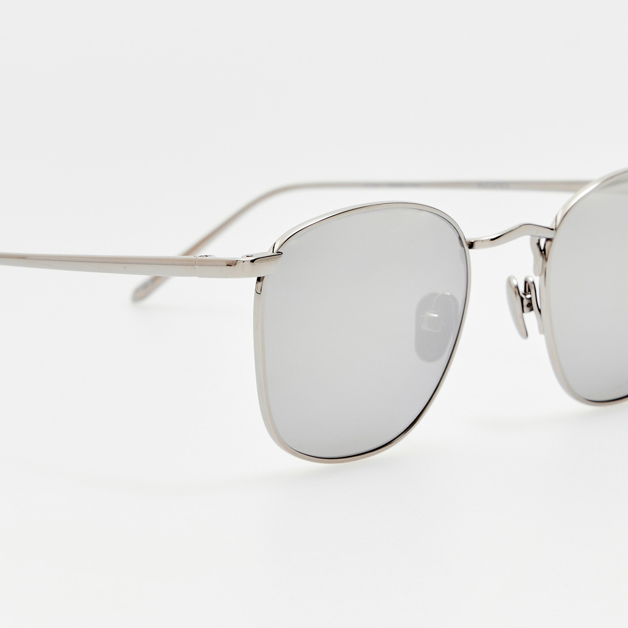 Simon Square Sunglasses in 22K White Gold and Platinum - LINDA FARROW - Sunglasses - 