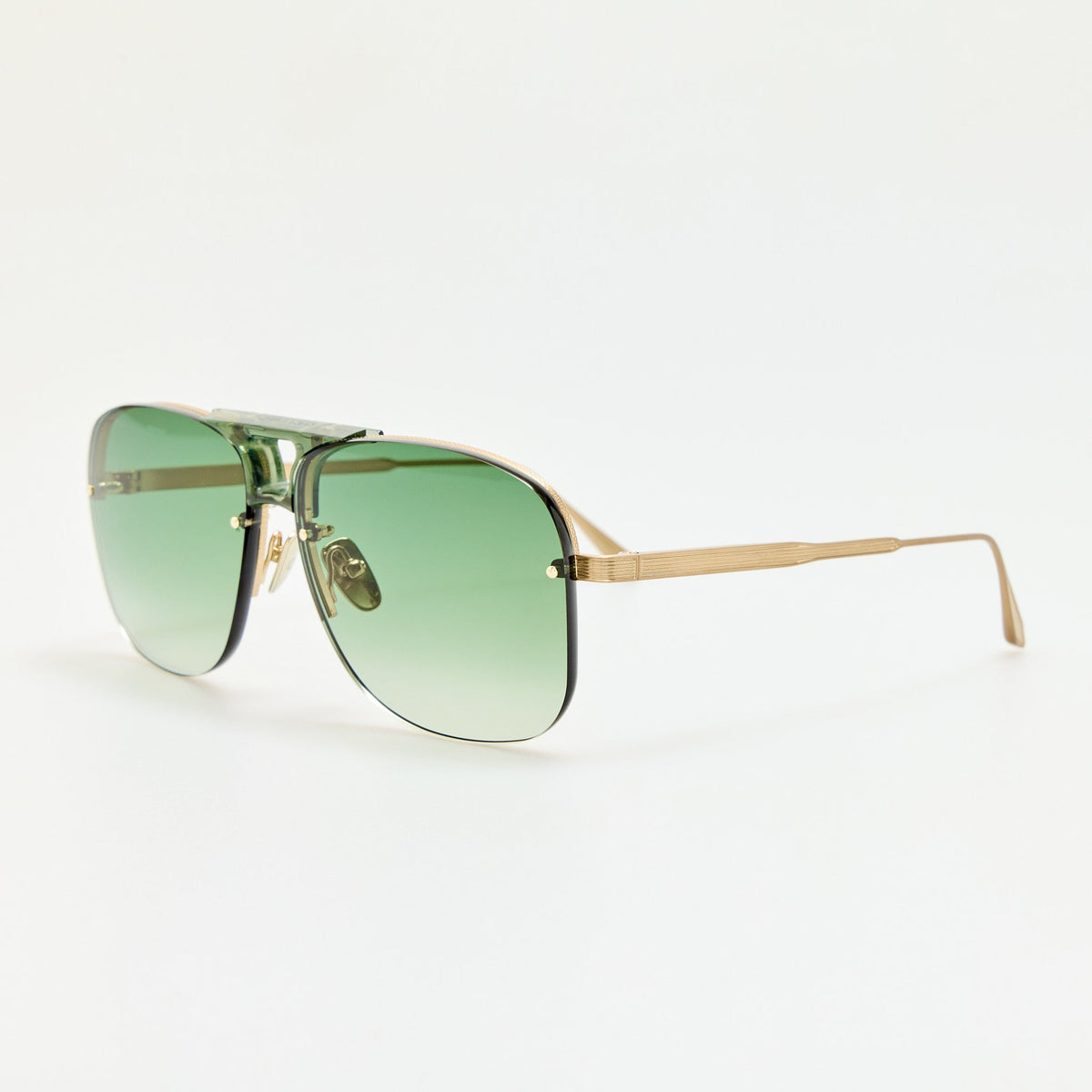 Skye Sunglasses in Matt Champagne in Greeen - LINDA FARROW-Sunglasses-
