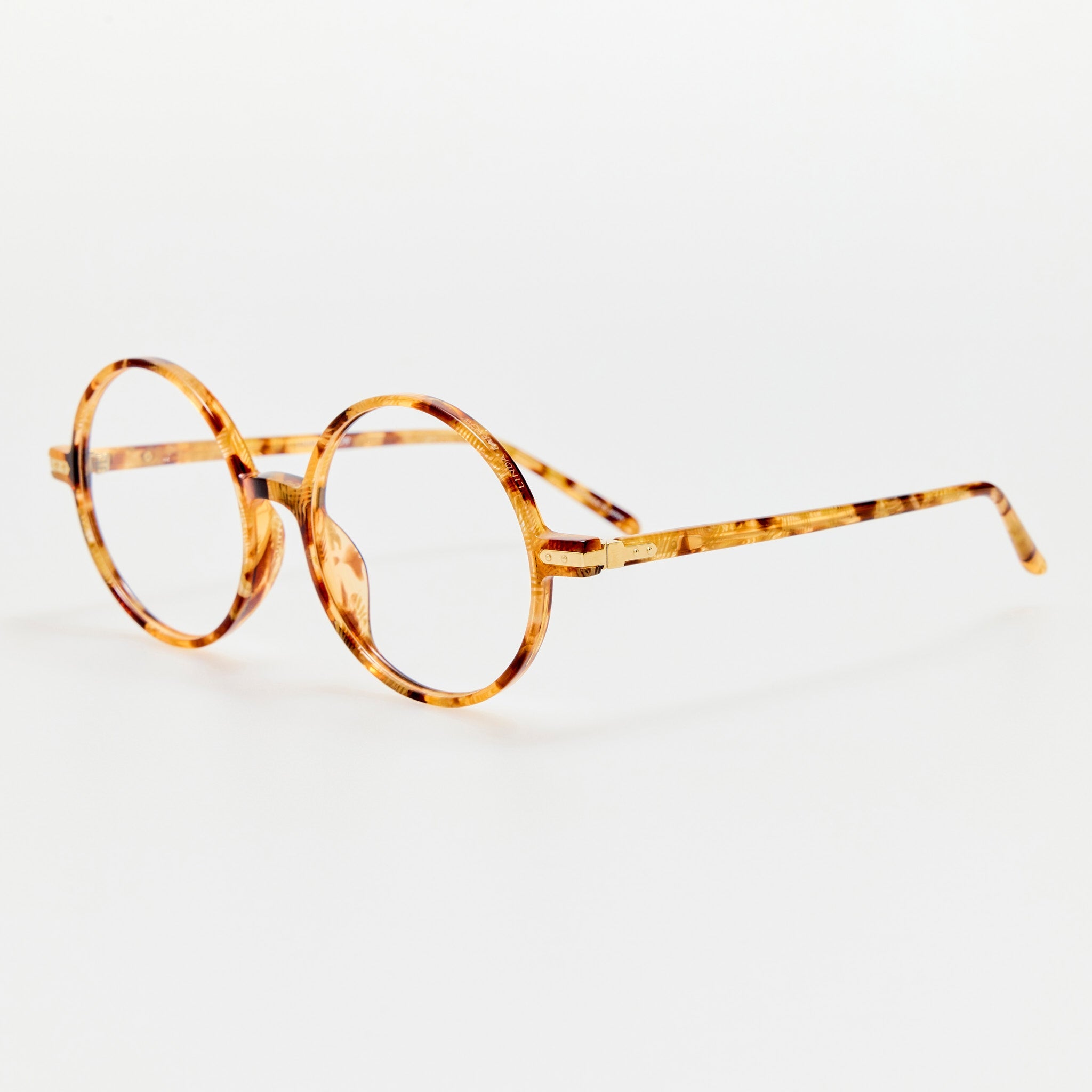Spire Round Optical Frame in Tobacco Tortoiseshell - LINDA FARROW - Optical Frame - 
