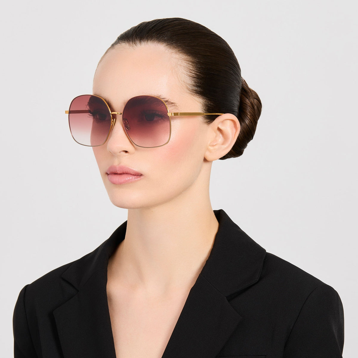Suki Sunglasses in 22K Gold and Red - LINDA FARROW-Sunglasses-