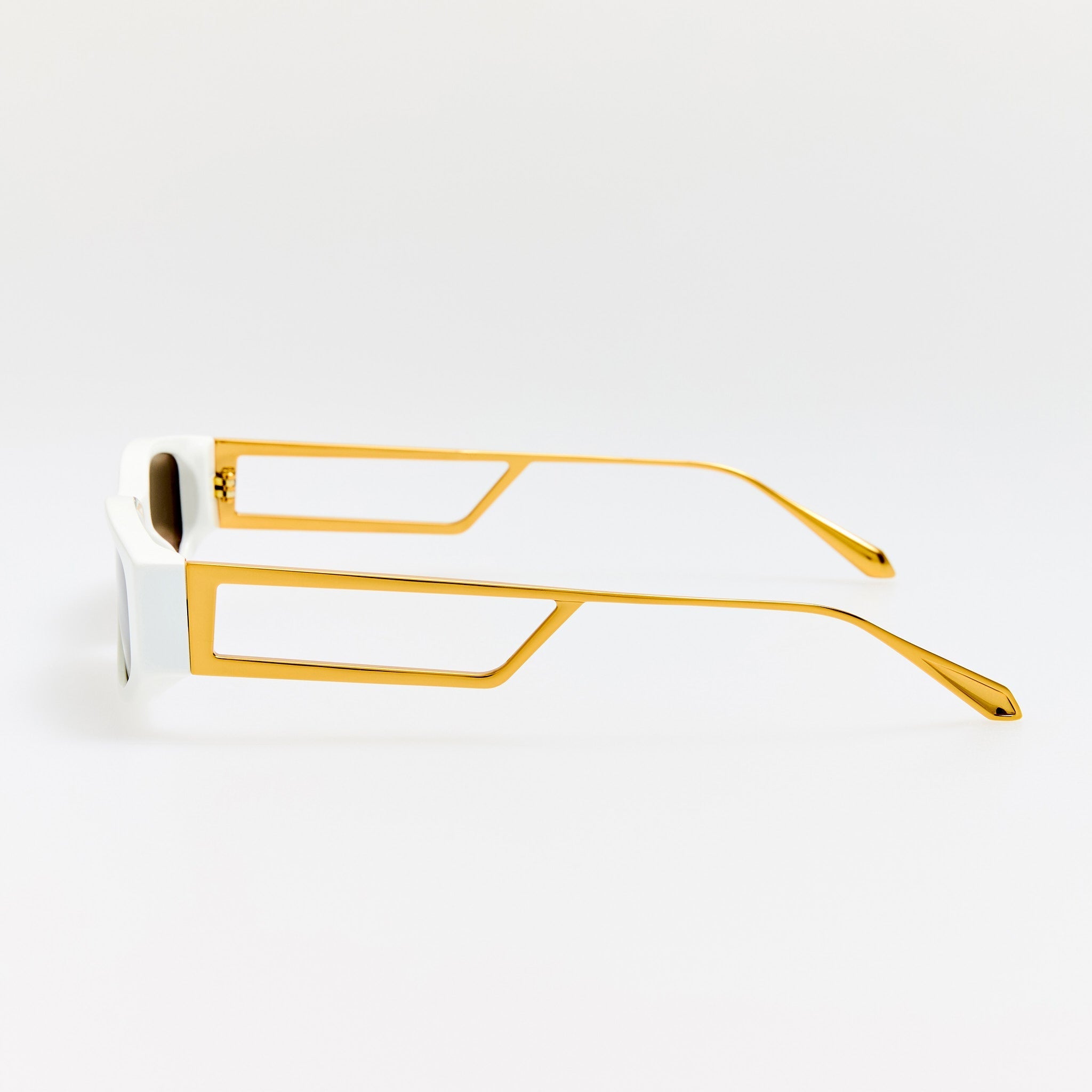 Susie Vista Temple Sunglasses in White - LINDA FARROW - Sunglasses - 