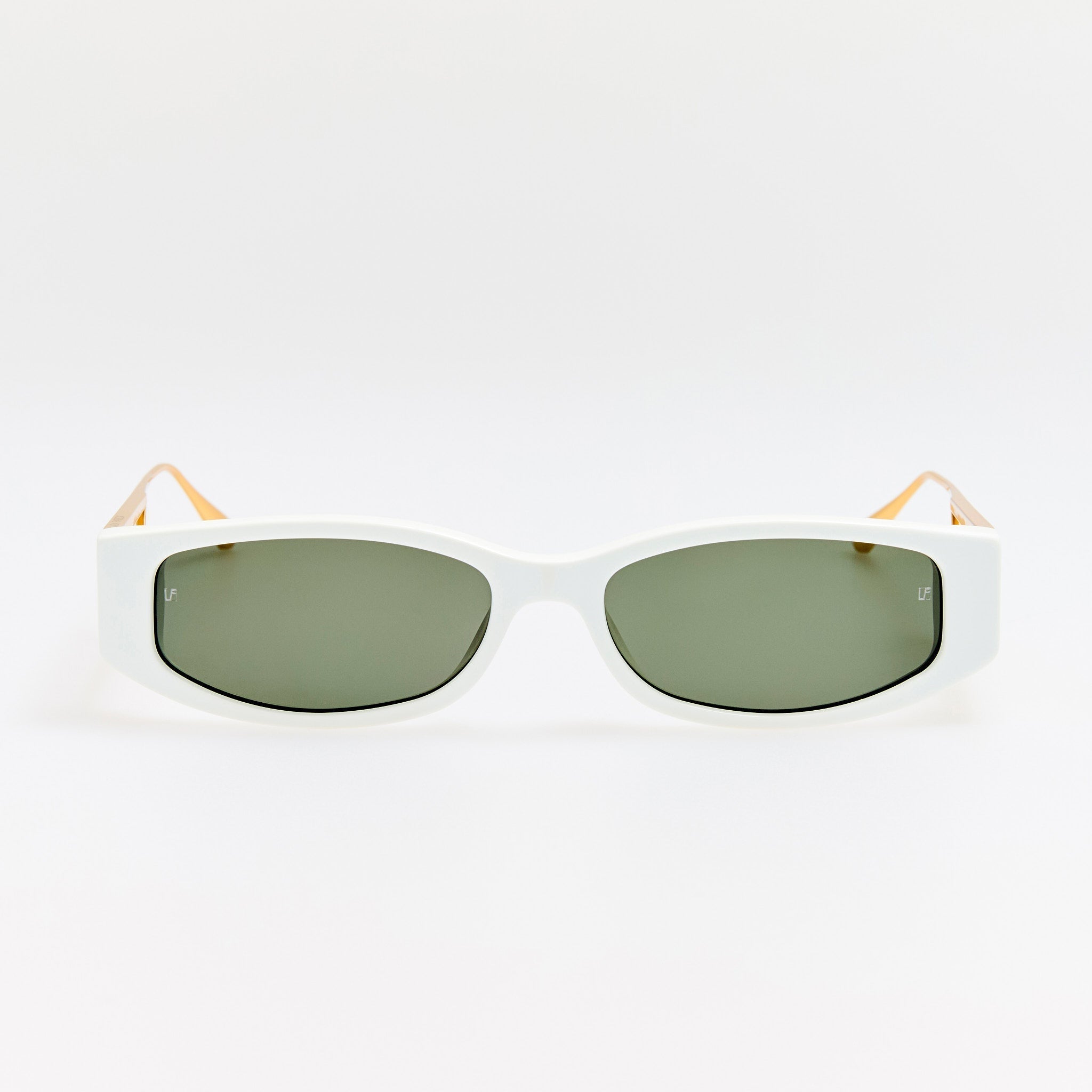 Susie Vista Temple Sunglasses in White - LINDA FARROW - Sunglasses - 