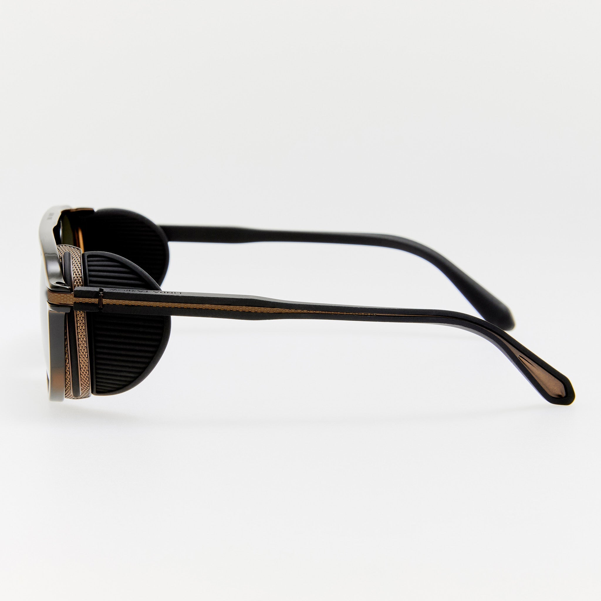 Sutton Sunglasses in Black Nickel and Black - LINDA FARROW - Sunglasses - 