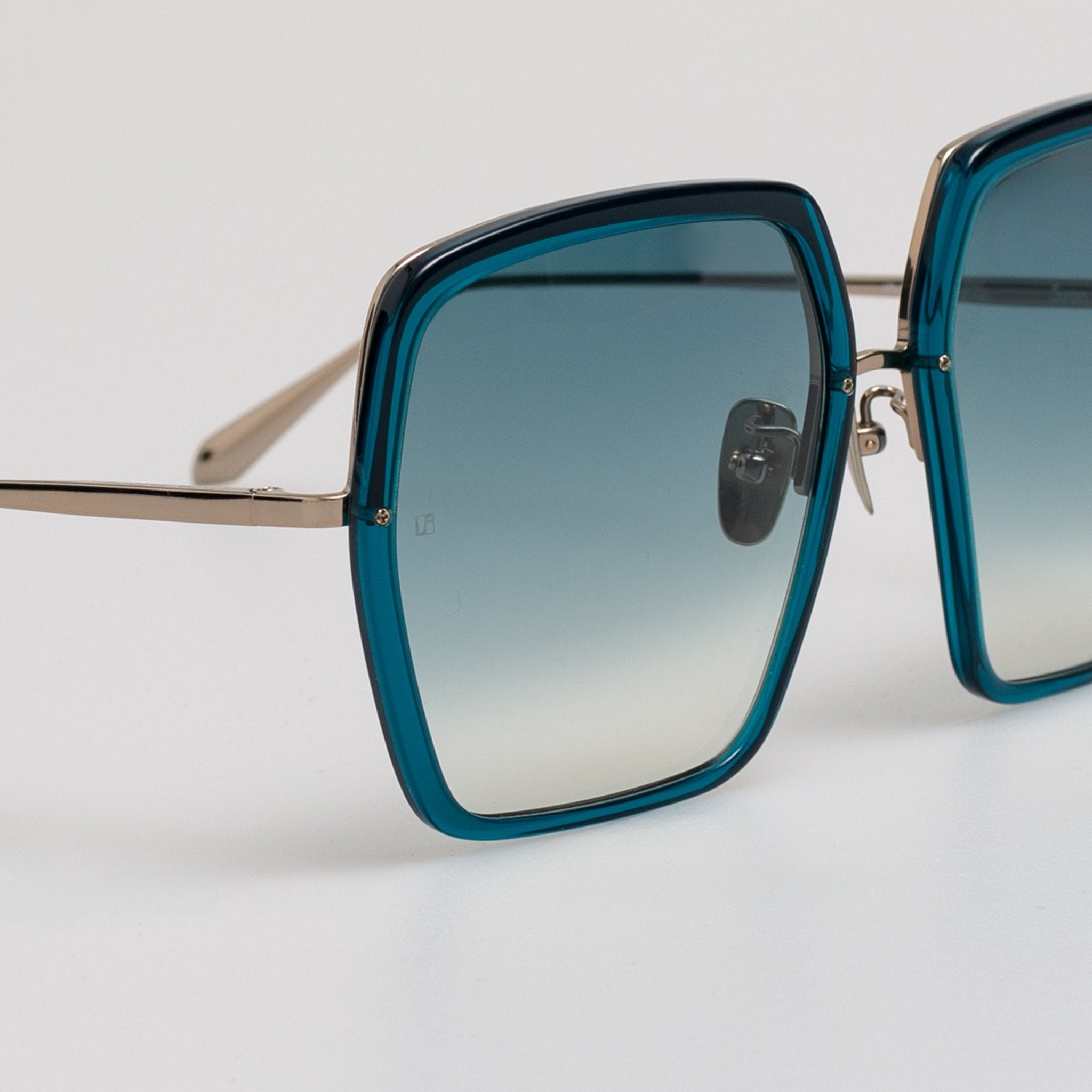 Syan Oversize Sunglasses in Aqua - LINDA FARROW - Sunglasses - 