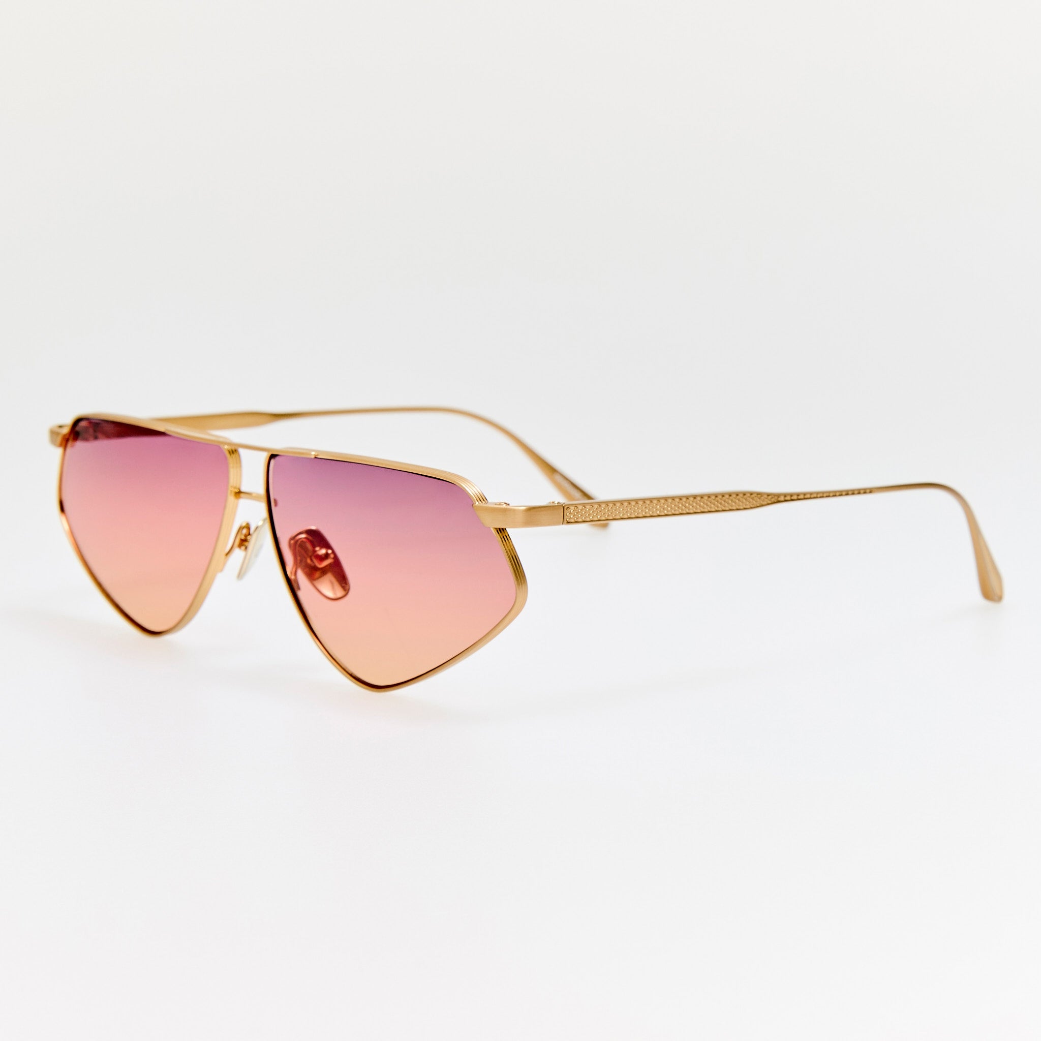 Tarian Sunglasses in Matt Champagne and Sunset - LINDA FARROW - Sunglasses - 