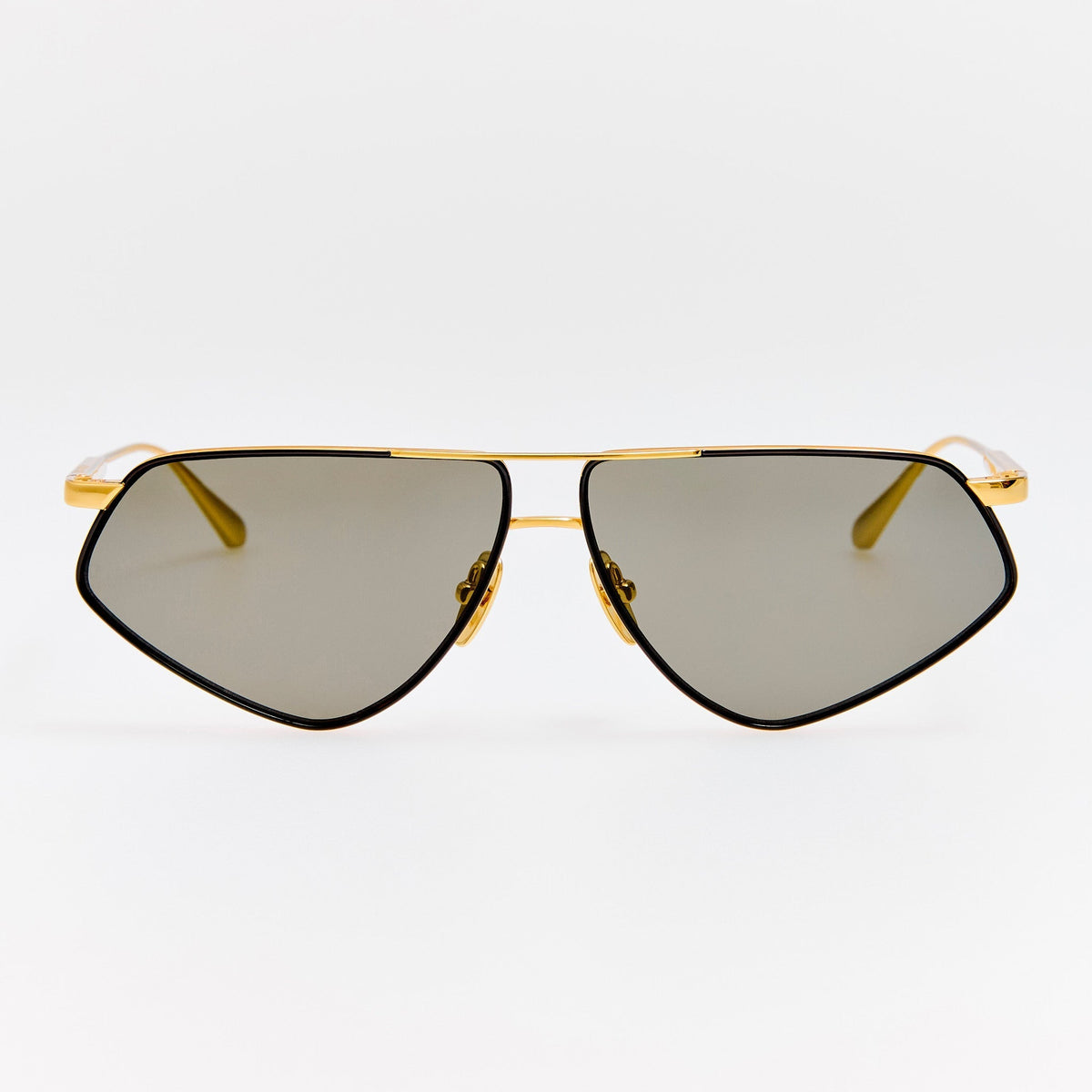 Tarian Sunglnssls in Black and Yellow Gold - LINDA FARROW-Sunglasses-