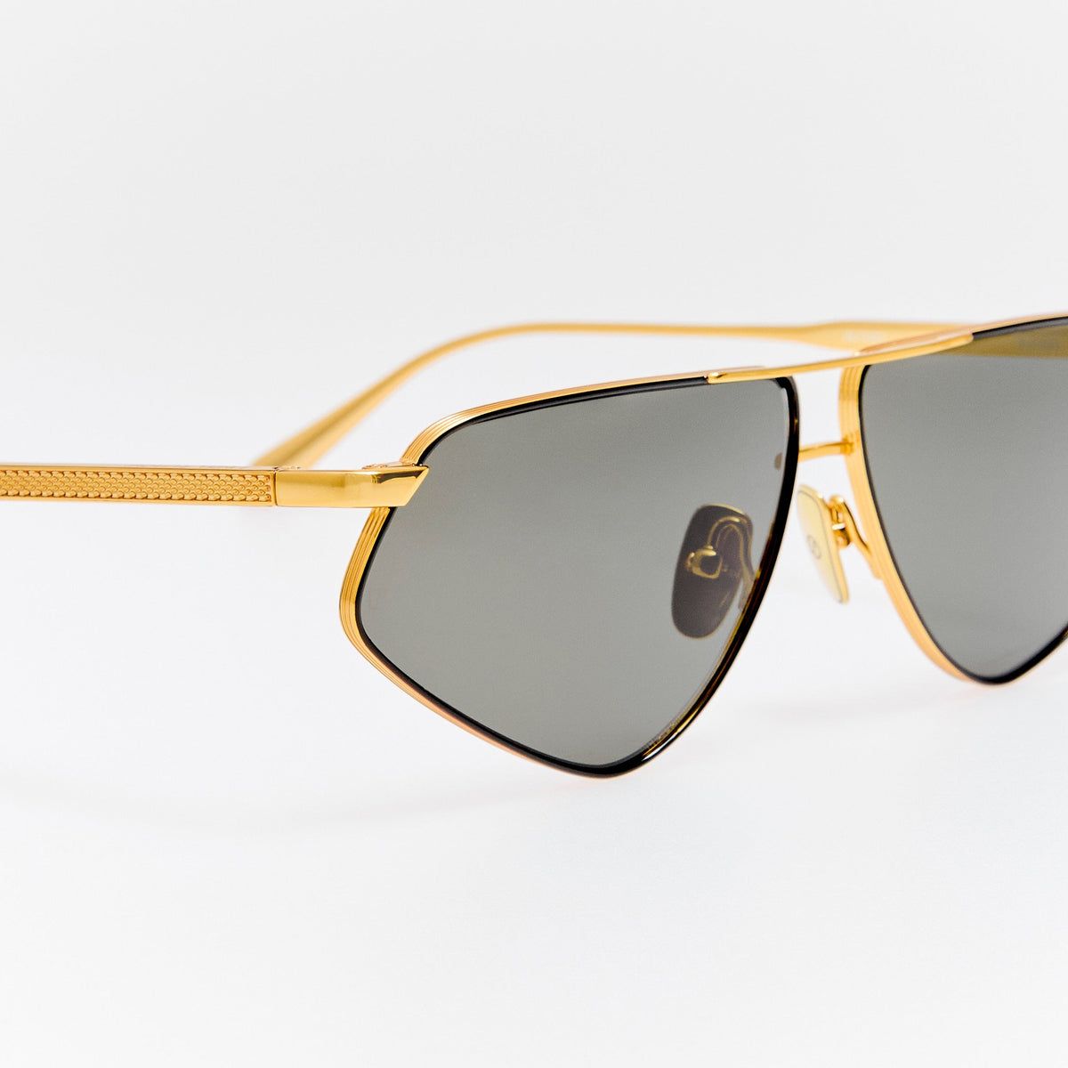 Tarian Sunglnssls in Black and Yellow Gold - LINDA FARROW-Sunglasses-