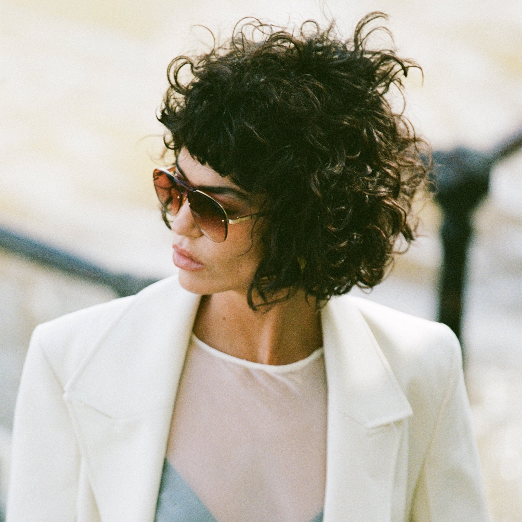 Taya Sunglasses in 22K Gold and Red - LINDA FARROW-Sunglasses-