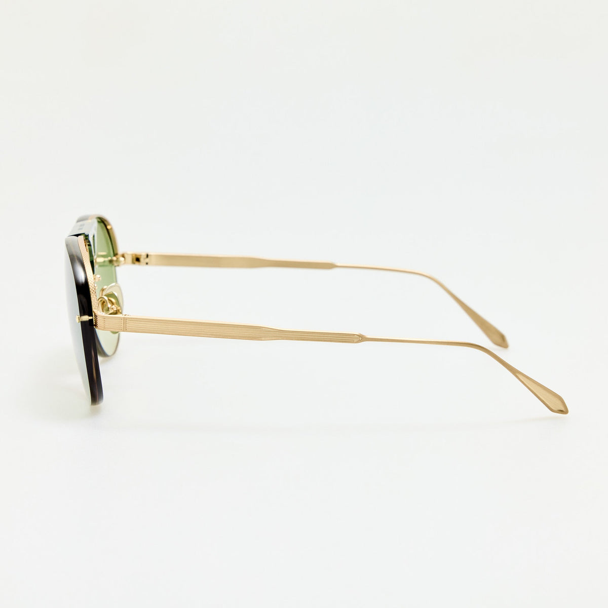 Taya Sunglasses in Matt Champagne and Green - LINDA FARROW-Sunglasses-