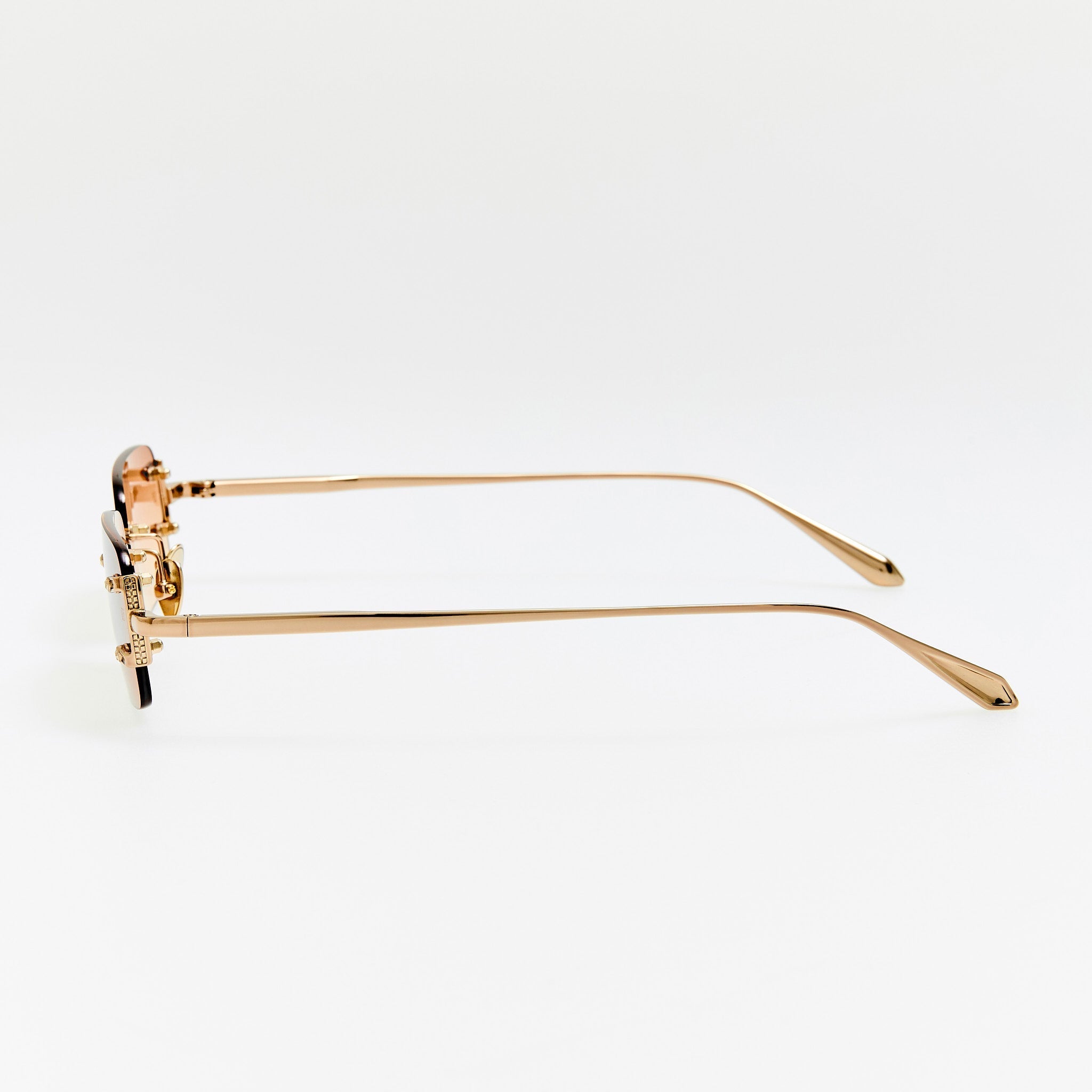 Taylor Sunglasses in 22K Gold and Camel - LINDA FARROW - Sunglasses - 