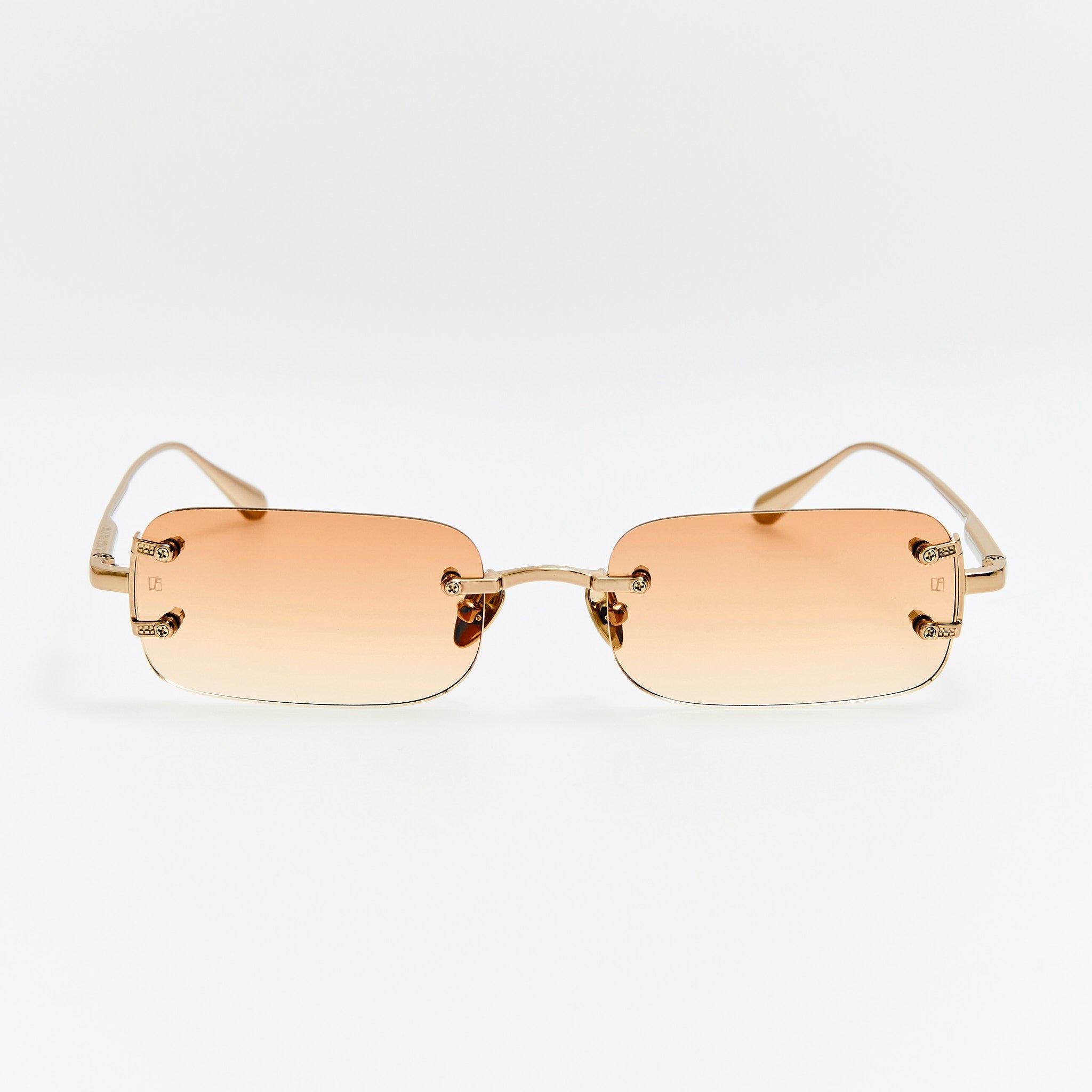 Taylor Sunglasses in 22K Gold and Camel - LINDA FARROW - Sunglasses - 