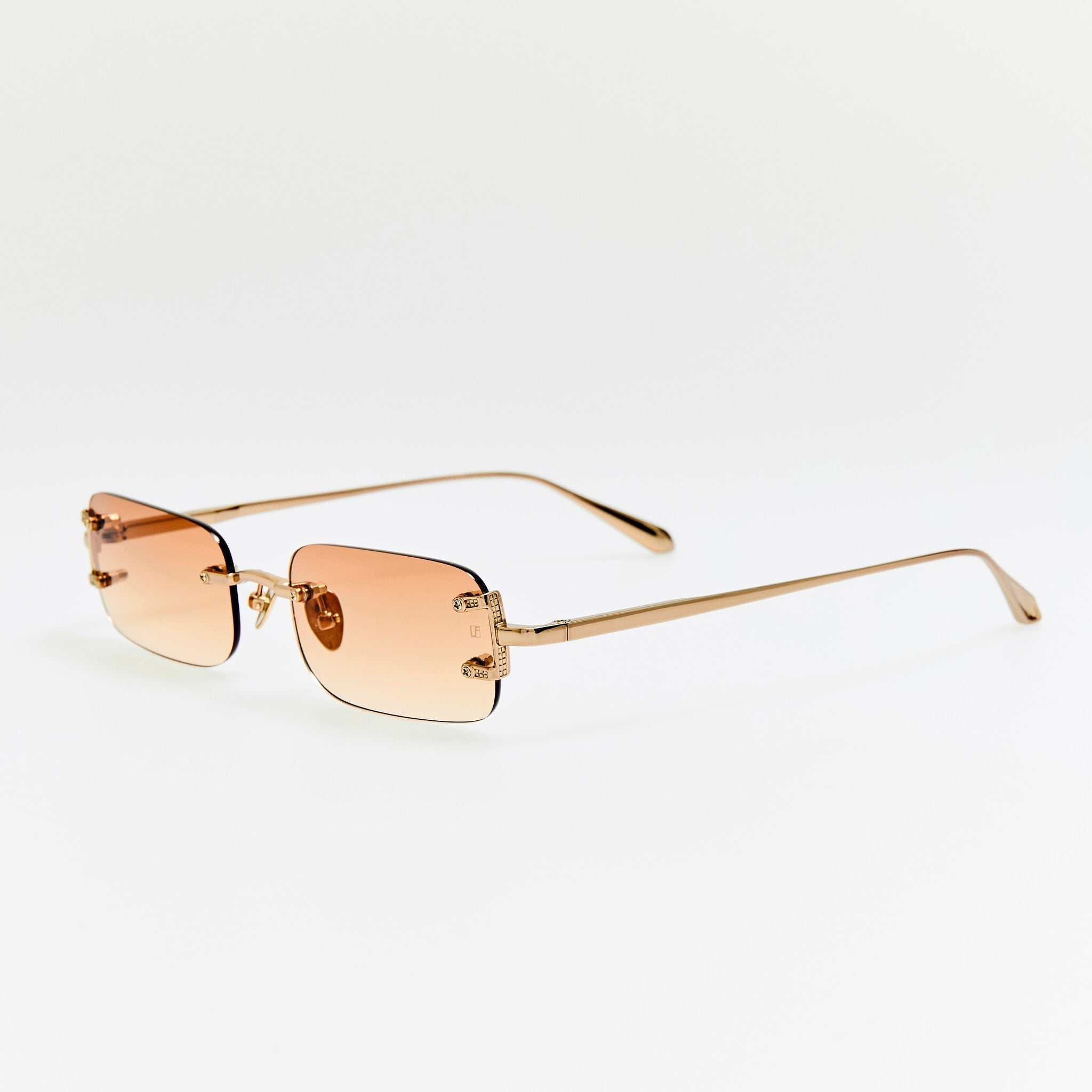 Taylor Sunglasses in 22K Gold and Camel - LINDA FARROW - Sunglasses - 