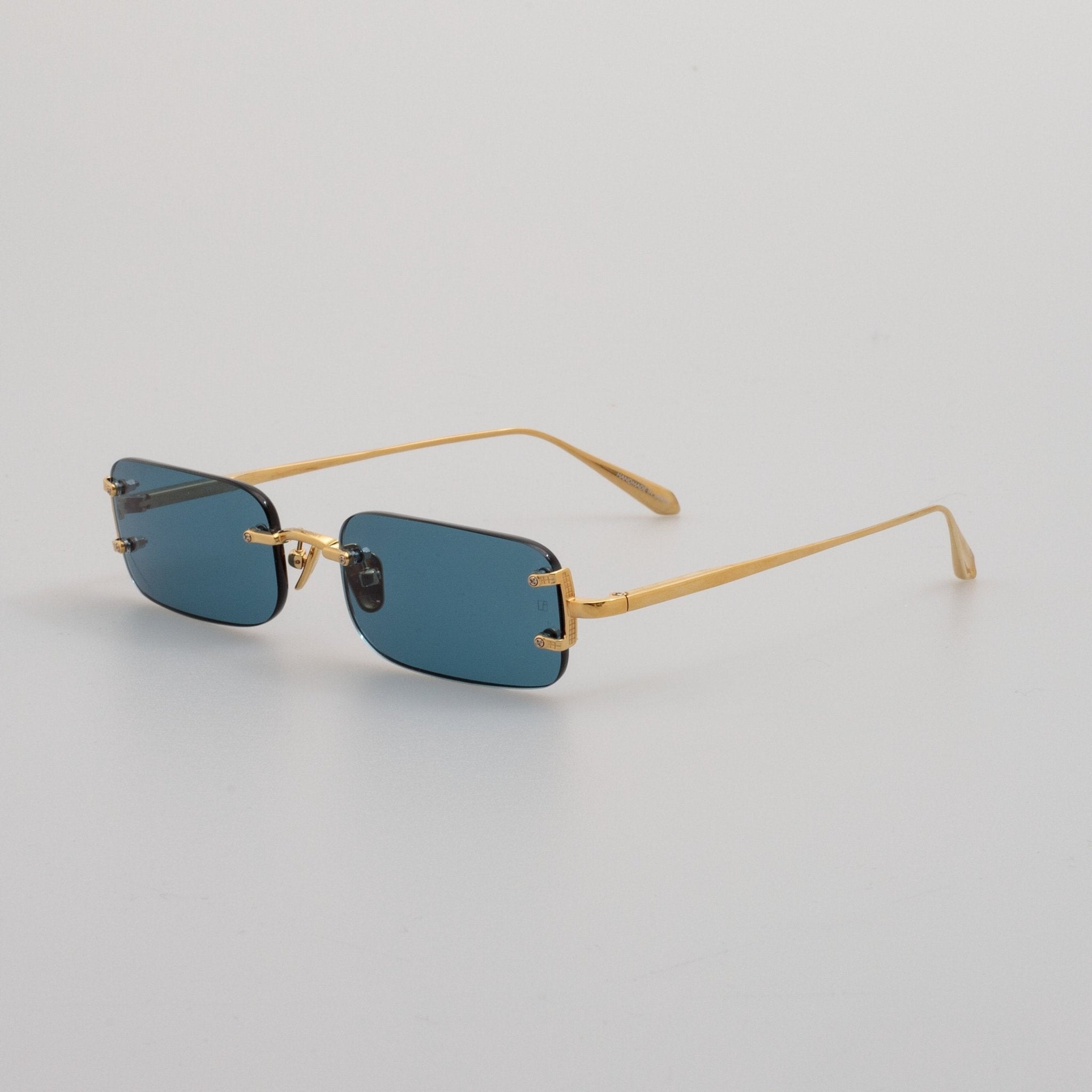 Taylor Sunglasses in Aqua in 22K Gold and Aqua - LINDA FARROW - Sunglasses - 