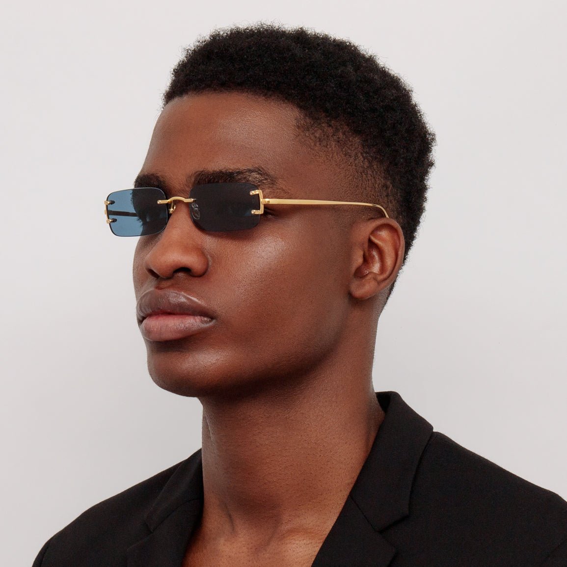 Taylor Sunglasses in Aqua in 22K Gold and Aqua - LINDA FARROW - Sunglasses - 
