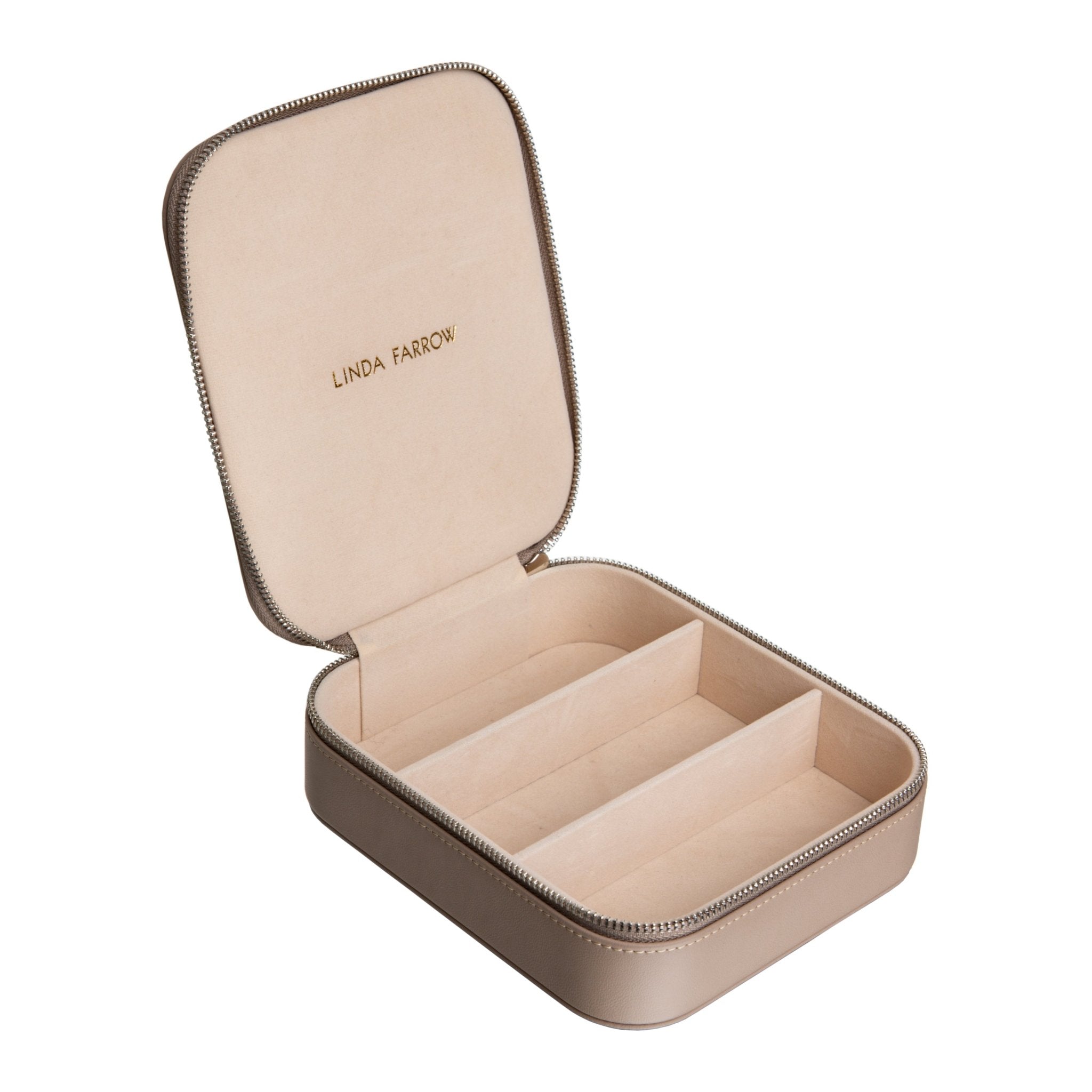 Three Pair Square Travel Case in Taupe - LINDA FARROW - Accessories - 
